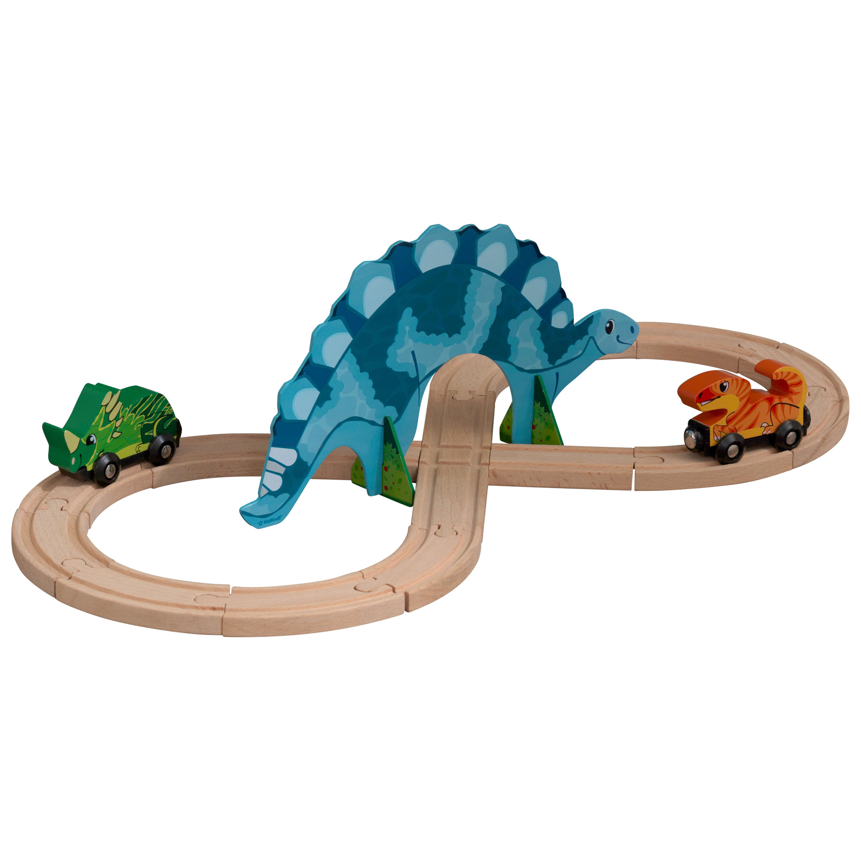 KidKraft Adventure Tracks™: Dino World Stego Loop 17-pc. Wooden Train Track Play Set KidKraft