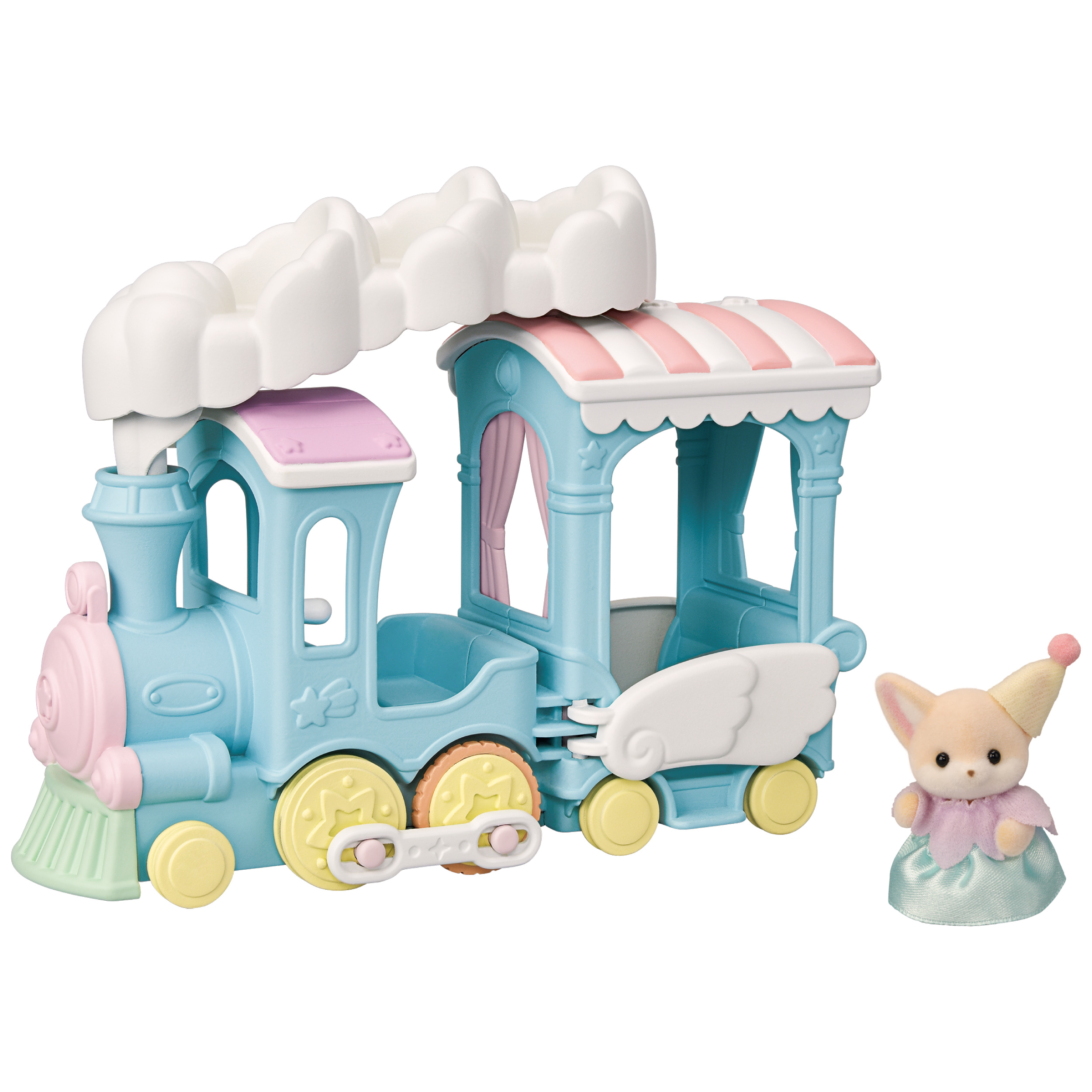 Calico Critters Floating Cloud Rainbow Train, Toy Train Vehicle for Dolls with Figure Included Calico Critters