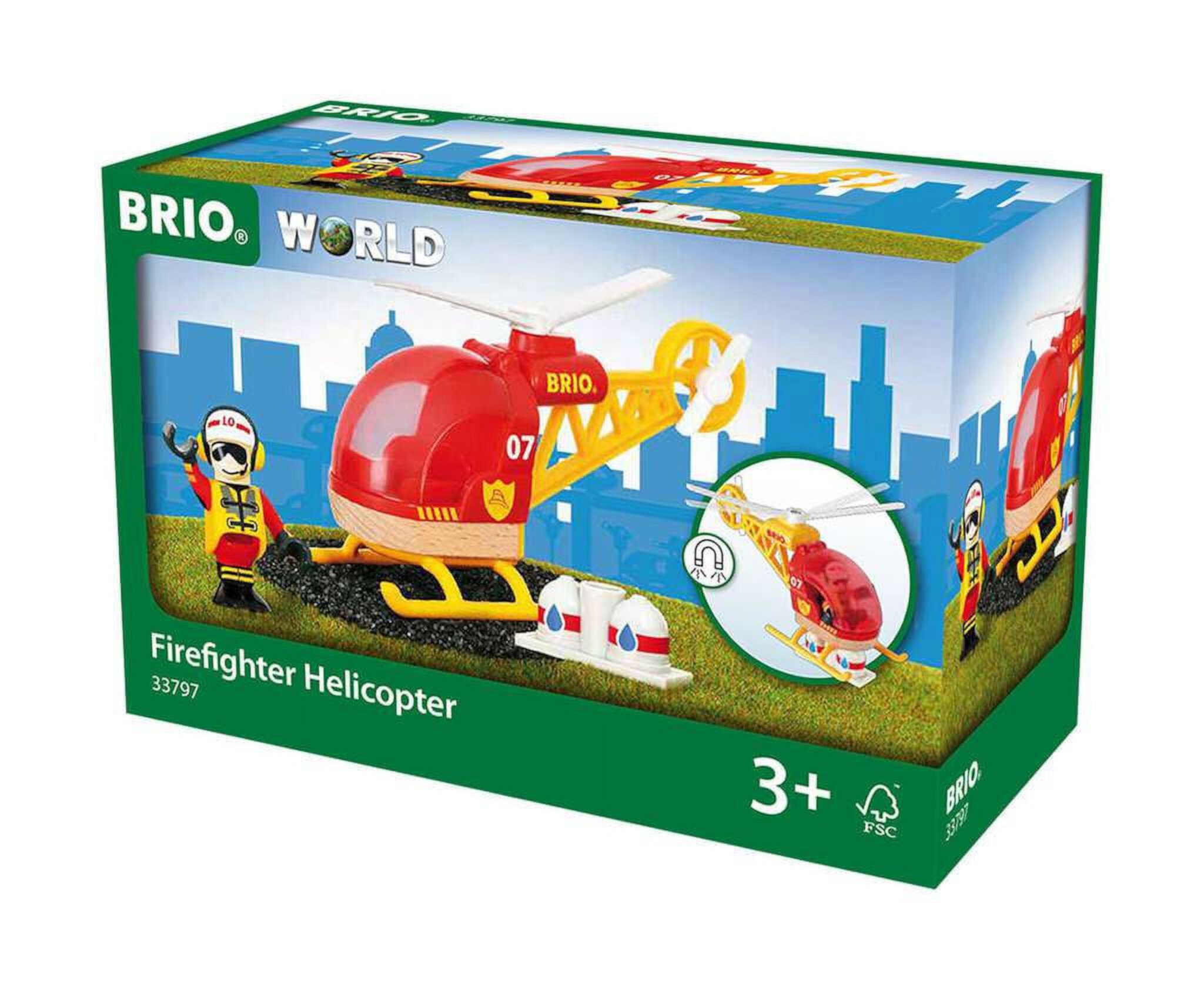 BRIO Firefighter Helicopter Railway Accessory Brio