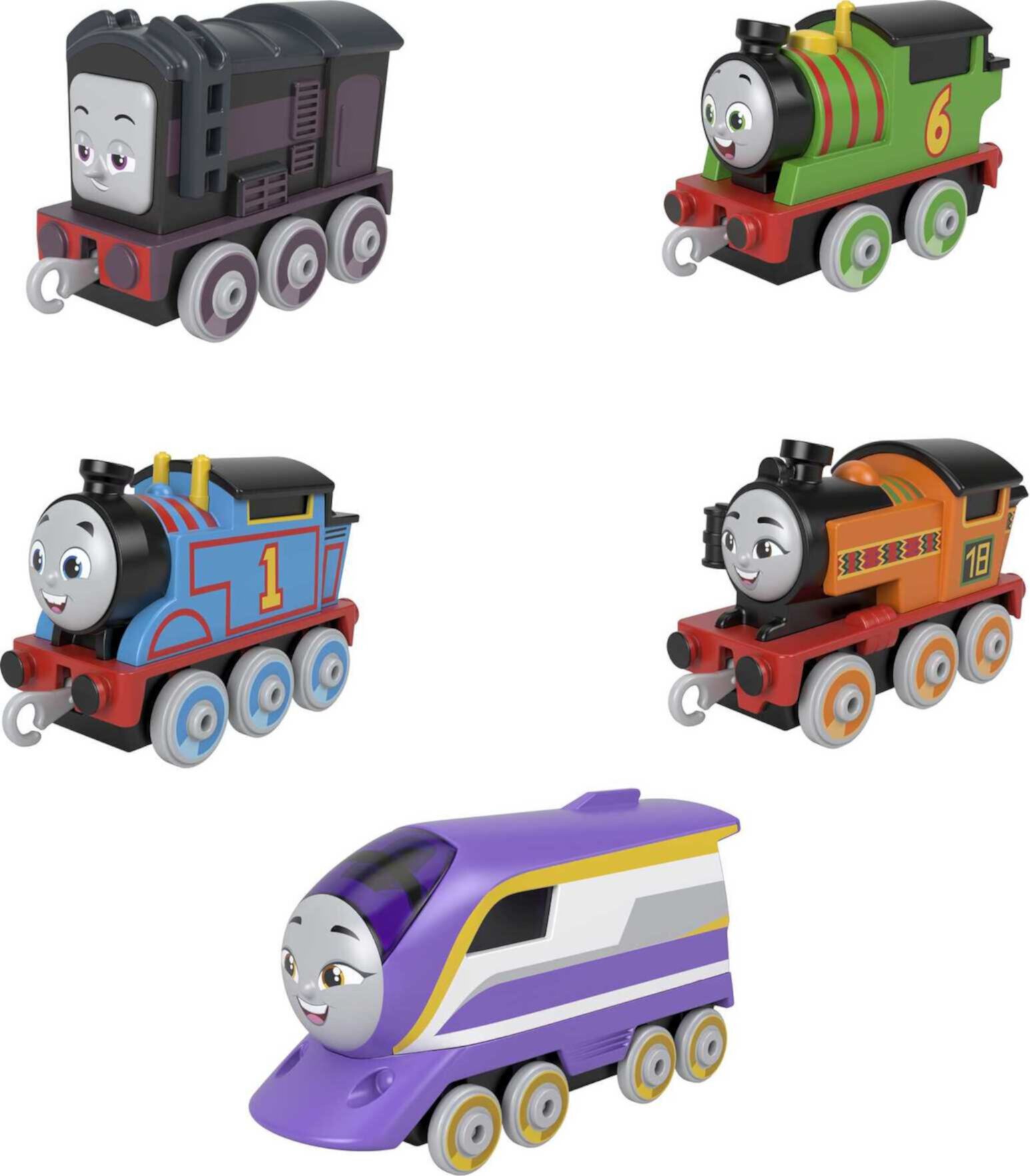 Thomas & Friends Adventures Engine Pack, Set of 5 Push-Along Train Play Vehicles for Preschool Kids Thomas & Friends