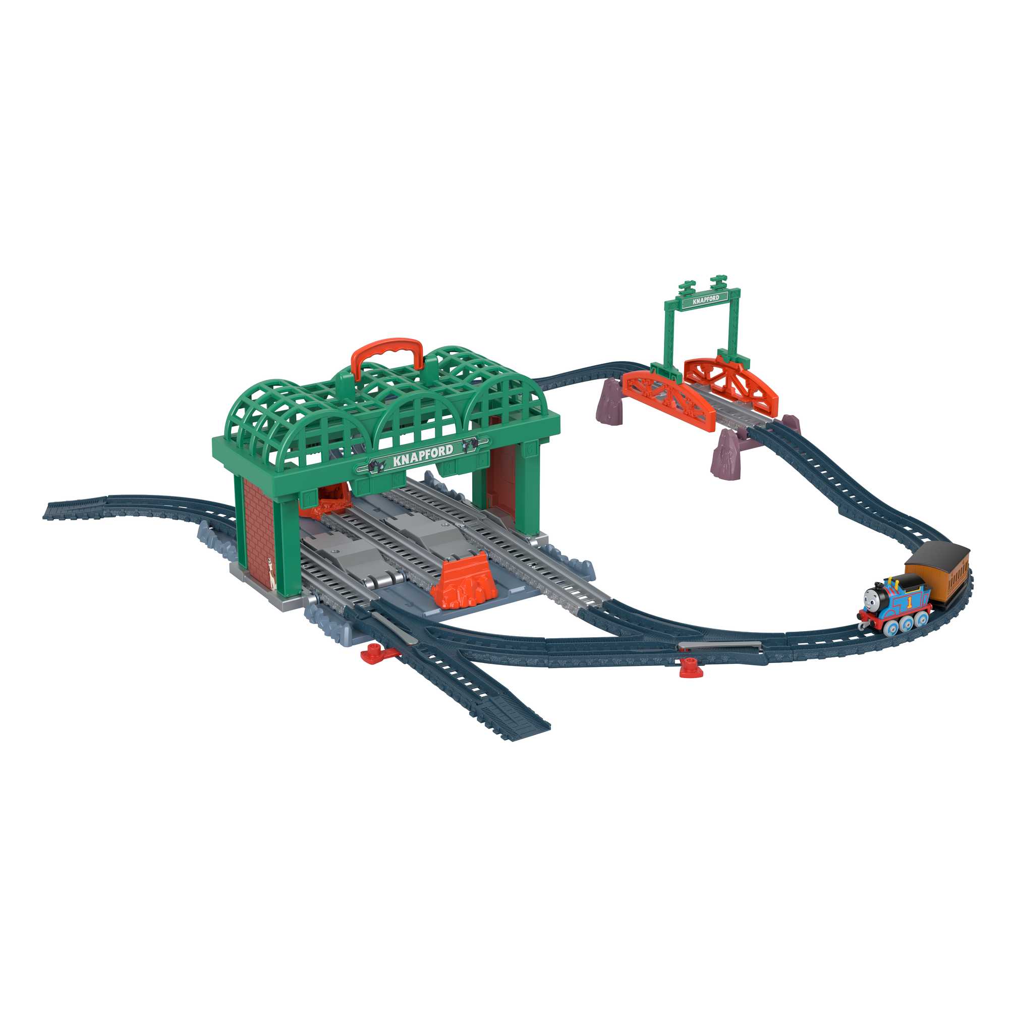 Thomas & Friends Knapford Station Track & Diecast Train Set, 2-in-1 Playset & Storage Case Thomas & Friends