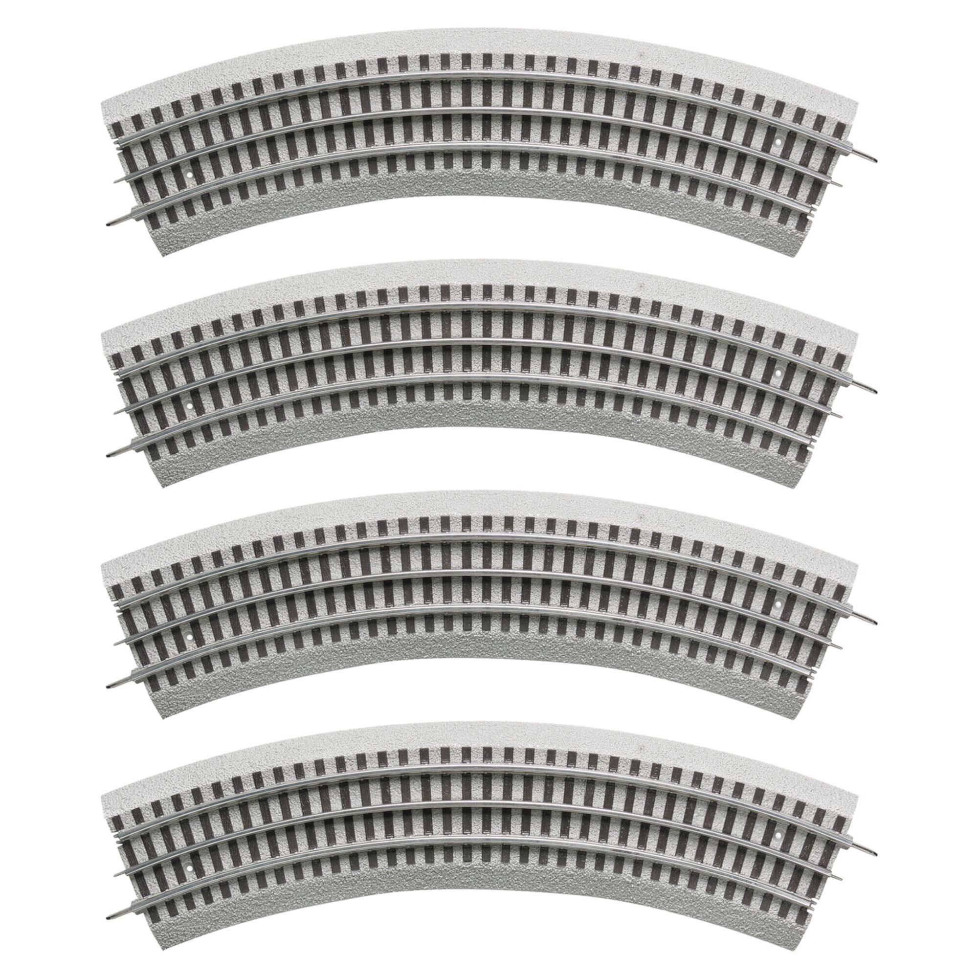 Lionel Trains O-Gauge Fastrack O36 45-Degree Curved Railway Track Pieces, 4 Pack Lionel