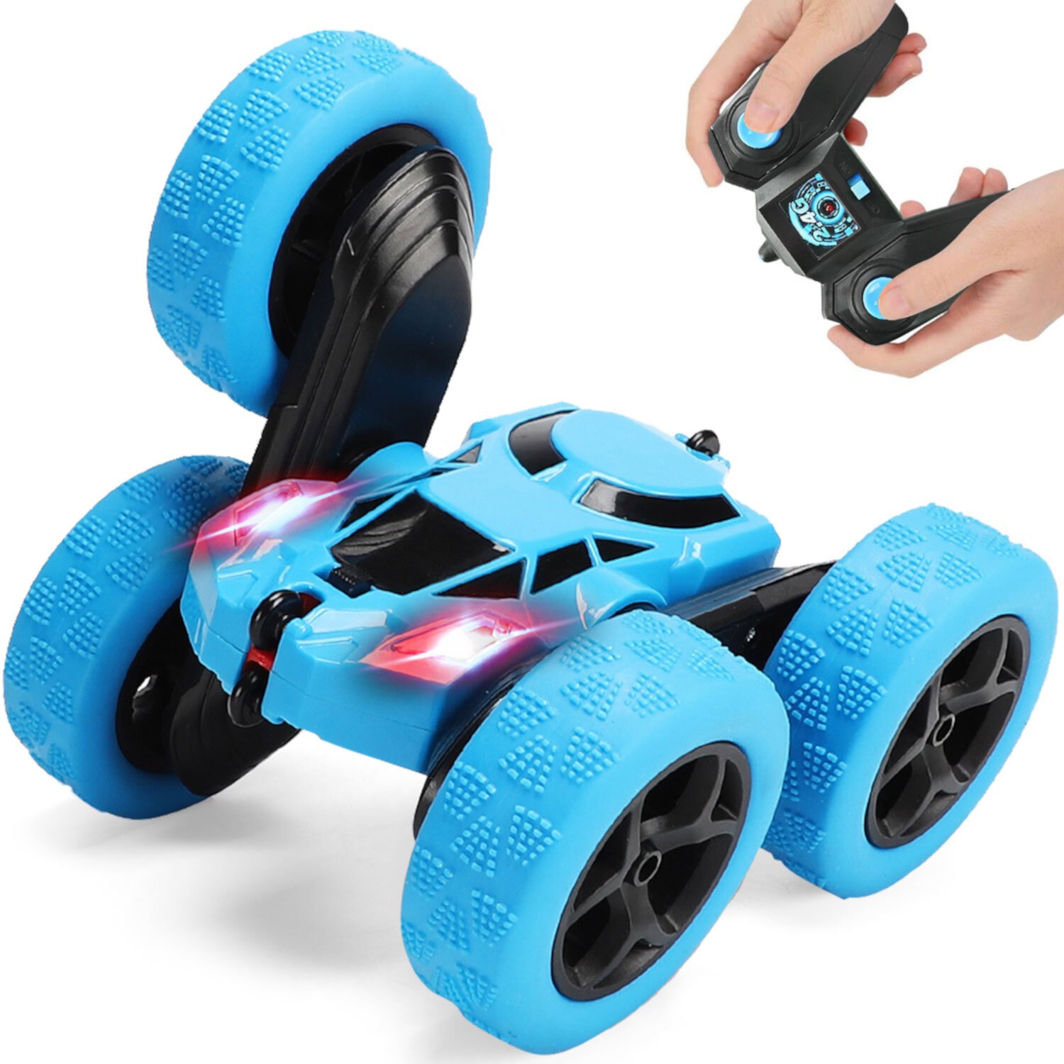 Kid Odyssey Remote Control Car, RC Stunt Car, 360 Degree Flips Double Sided Rotating Tumbling High Speed 7.5Mph and 2.4GHz Remote Control Toys for Kids, Toy Cars for Boys and Girls Gifts - Blue Kid Odyssey