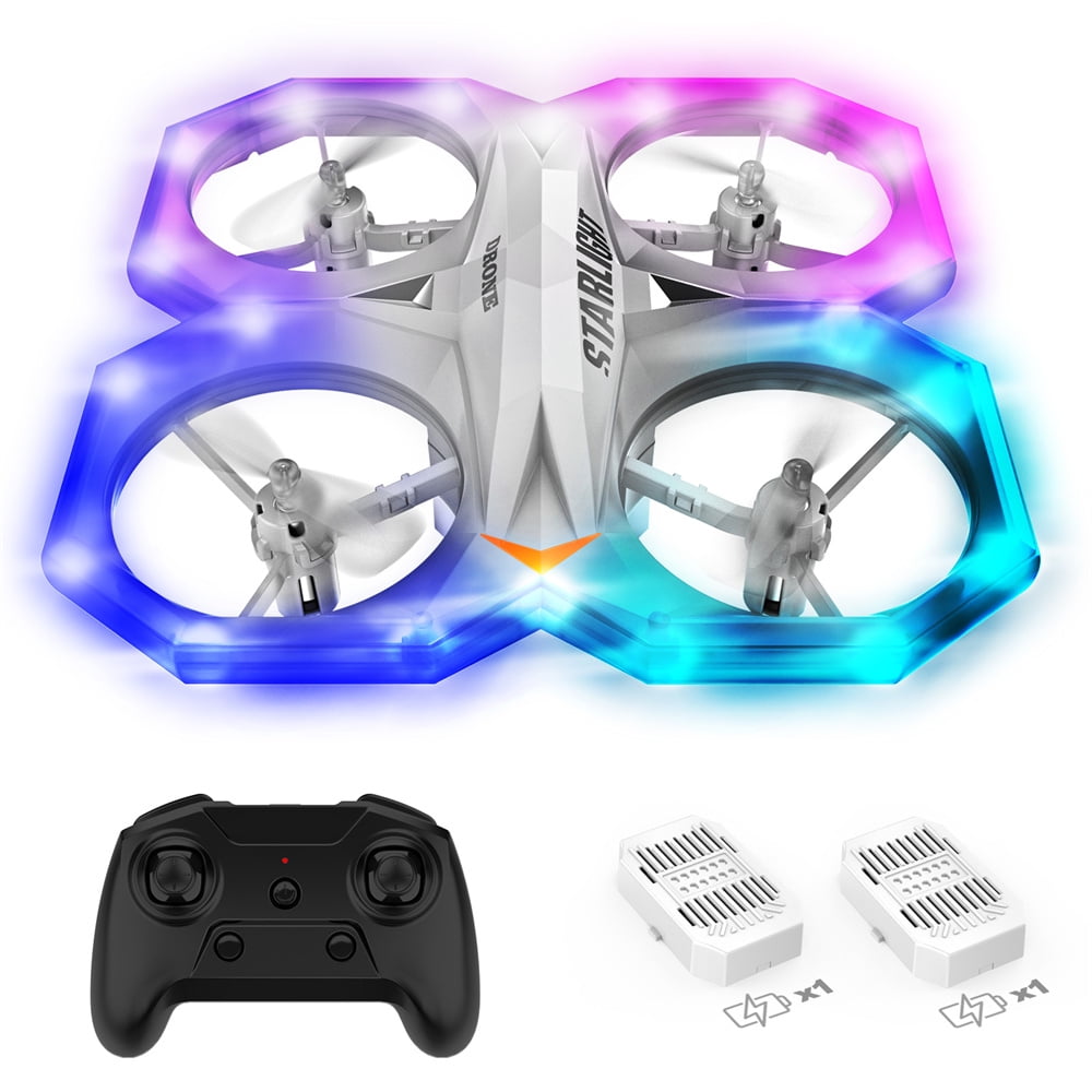 Growsly Mini Drone, RC Quadcopter with Multi-Color LEDs and Extra Battery for 5-12 Kids and Beginners, White Growsly