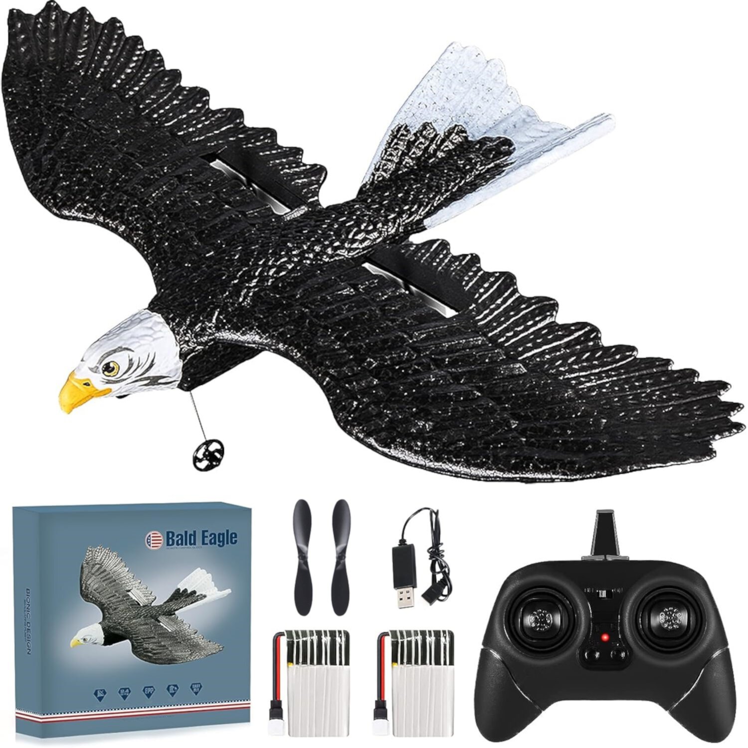 Kid Odyssey RC Plane, Remote Control Eagle Plane Aircraft, RTF Airplane, 2.4GHZ 2CH Flying Bird with 2 Batteries & Propeller 6-axis Gyro Stabilizer, Easy to Fly for Beginners Adults Kids Boys Kid Odyssey