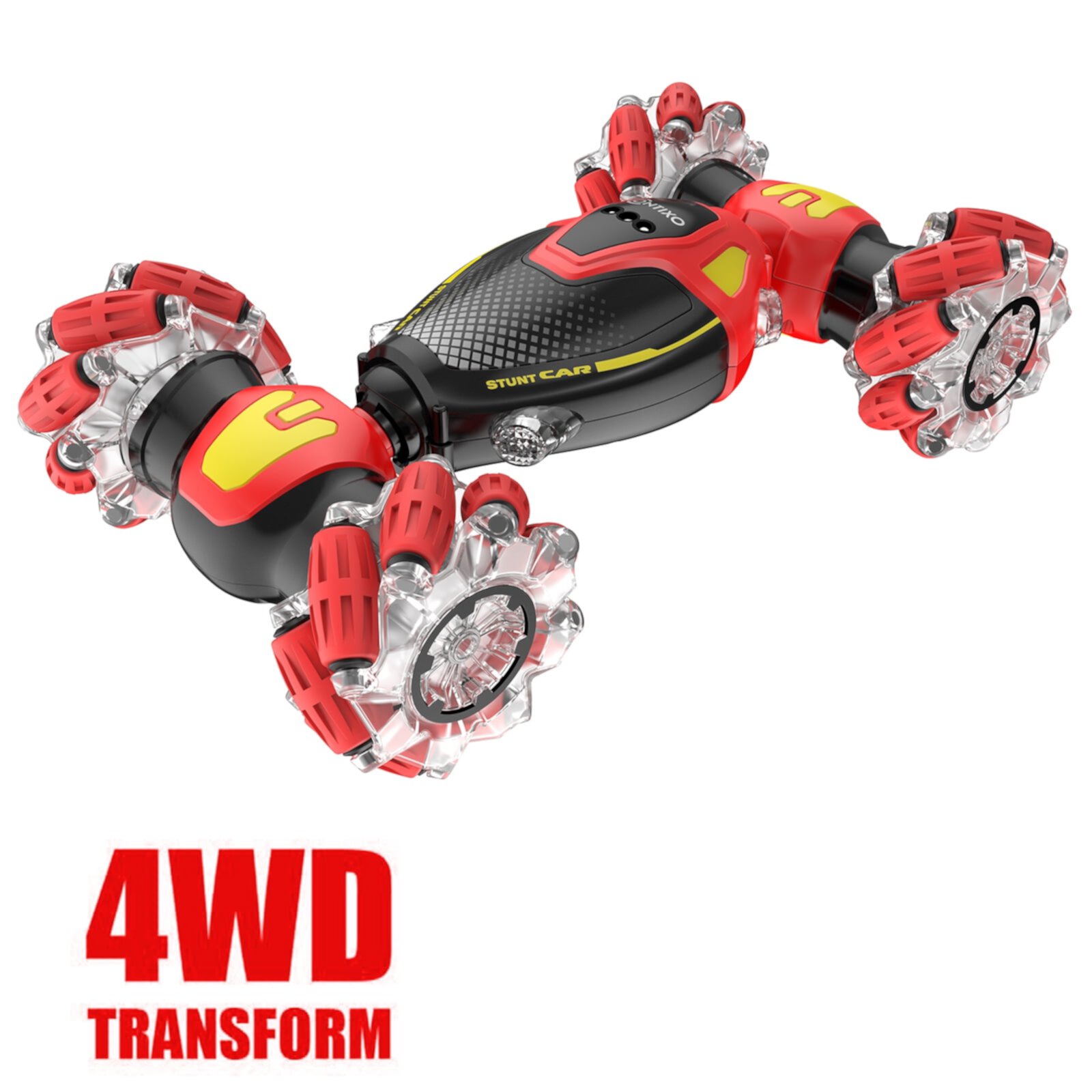 Contixo Cobra Speed Crawler RC Stunt Car - 4WD Off-Road & Gesture Control, Ages 8 & Up, LED Lights, Music, 360° Spins - Red Contixo