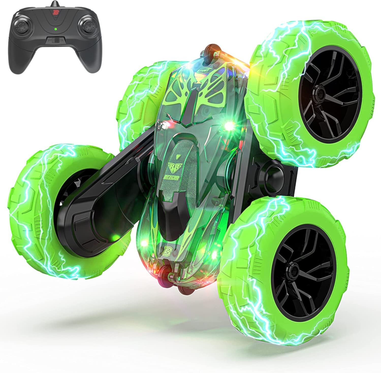 YCFUN Fast Remote Control Cars for Kids Todllers Boys 4-7, RC Cars Stunt Racer w/ 360 Flip & Rotate YCFUN