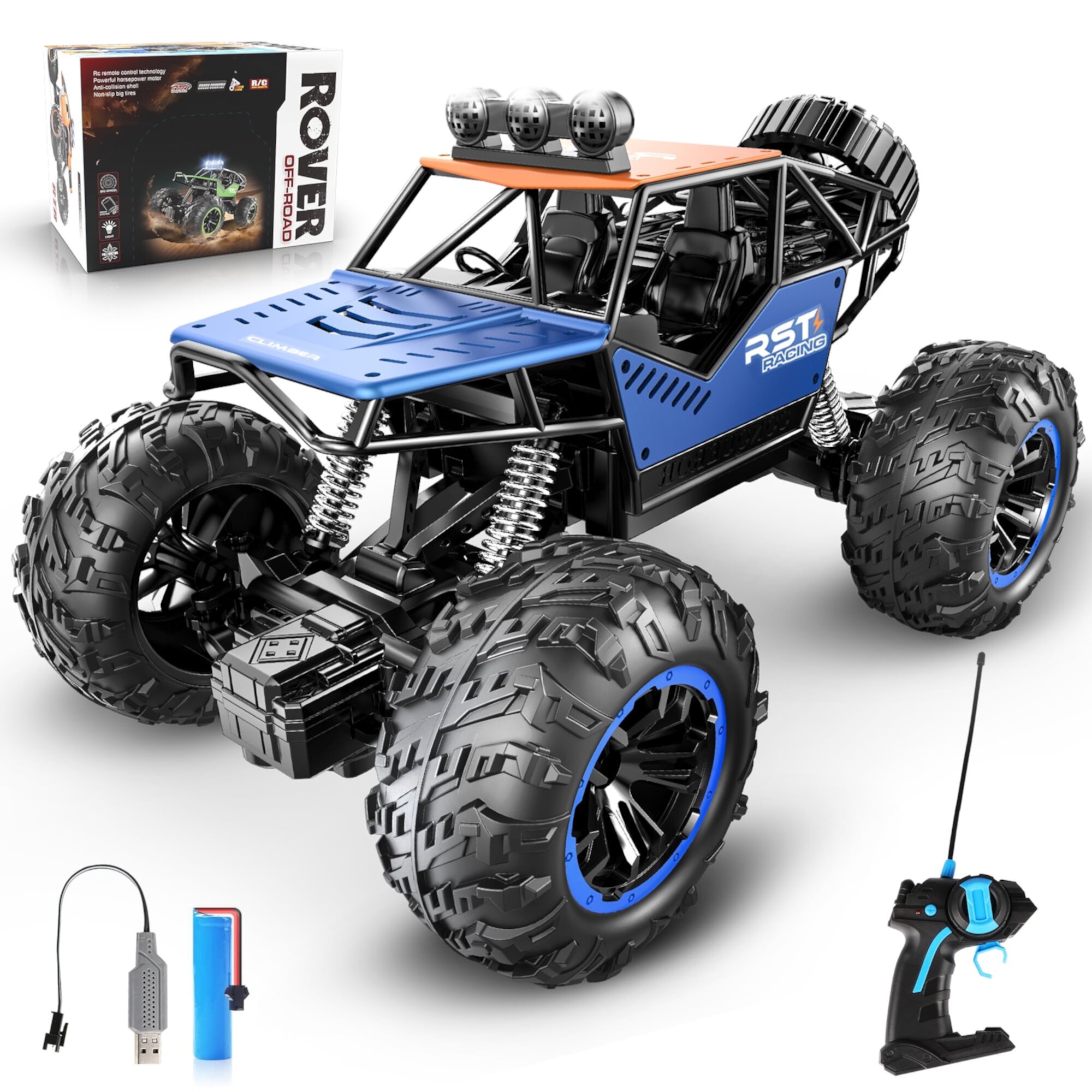 Hot Bee Remote Control Cars 1/18 Scale, Race Car Toys for Boys Kids 6-12 Years Old, RC High Speed 20-40KM/H Electric All Terrain Off-Road Monster Truck.（Black） Hot Bee