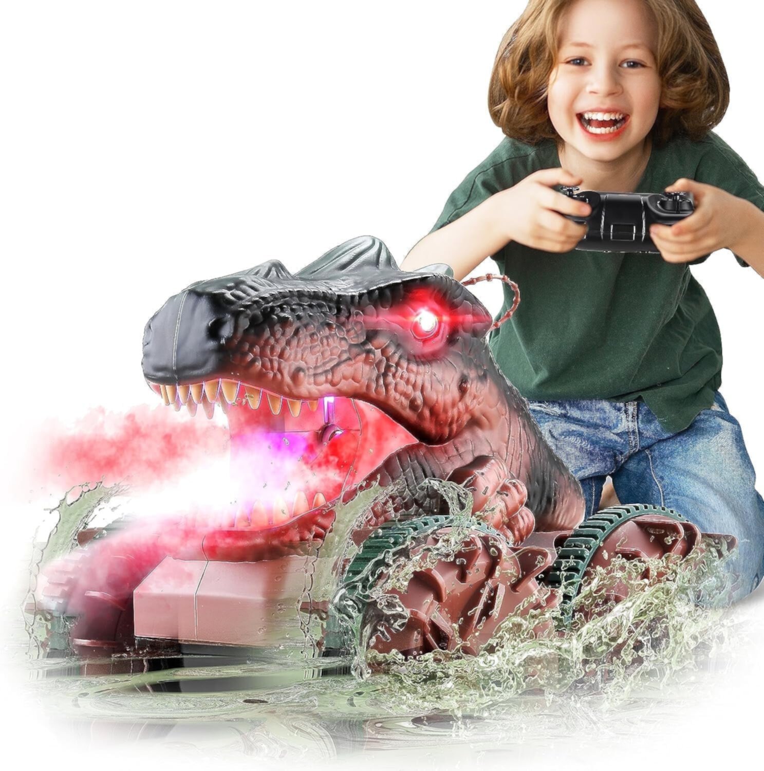 YCFUN Remote Control Cars, RC Boat & Amphibious Toys for Kids Boys Grils 4-8, 4WD Off Road Car YCFUN