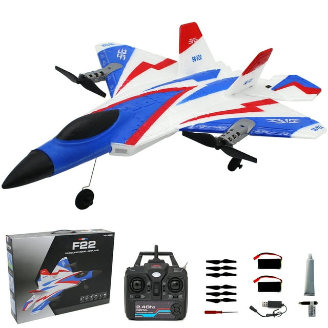 Fisca RC Plane F-22 Raptor RC Jet, 4 Channel Remote Control Airplane, Stunt Flying Upside Down, Great Gift Toy for Kids and Adults Fisca