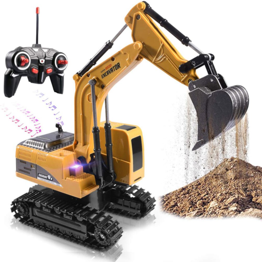 Construction Excavator Toy for Kids, Remote Control Car Toys for Boys Age 5 6 7 Year Old, Car Toys for 5-7 Year Old Boys Suorfoxs