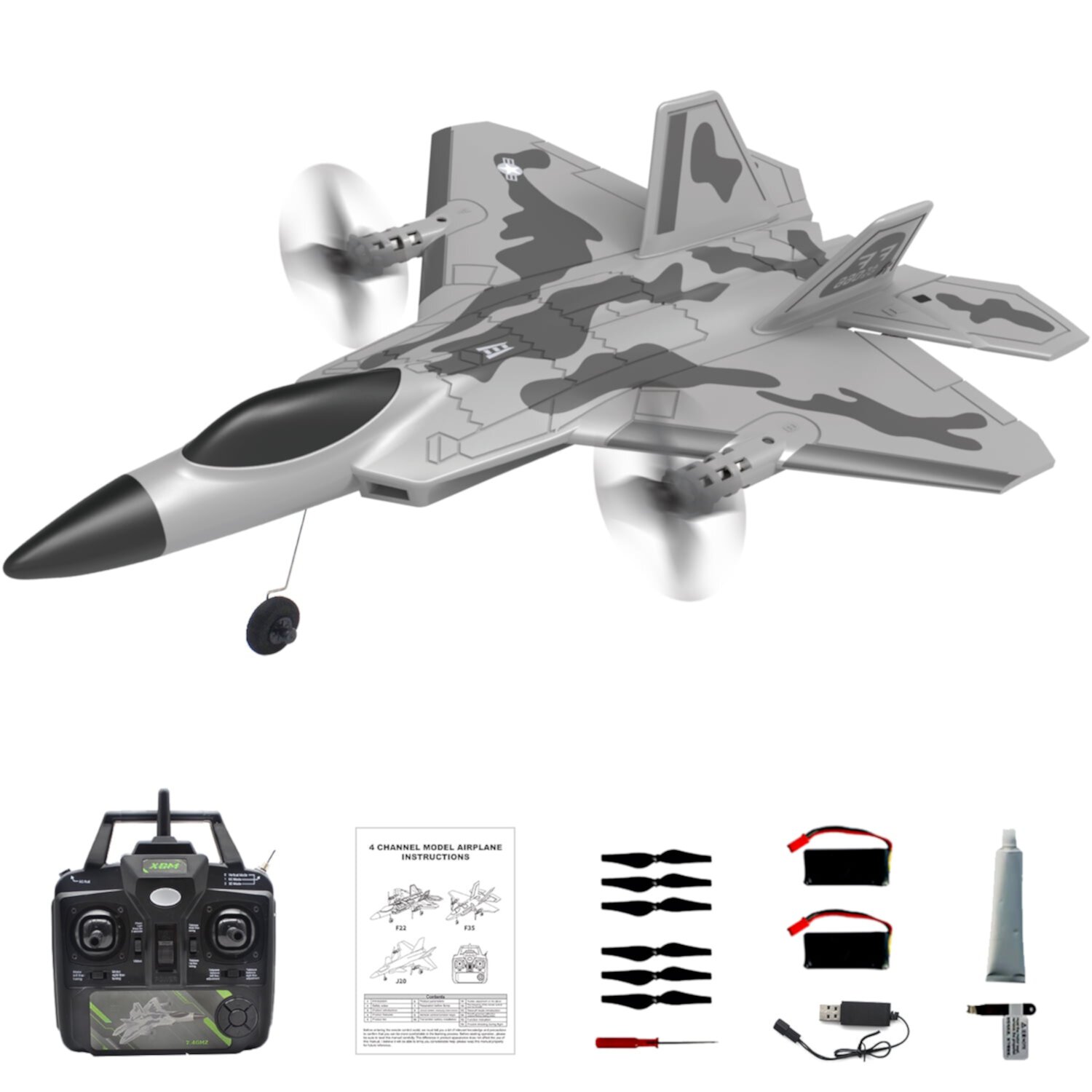 Fisca Remote Control Airplane for Kids and Adults, 4 Channel 3D/6G Mode Stunt Flying Upside Down RC Jet Aircraft, Flying Toys Easy Control for Beginners Fisca