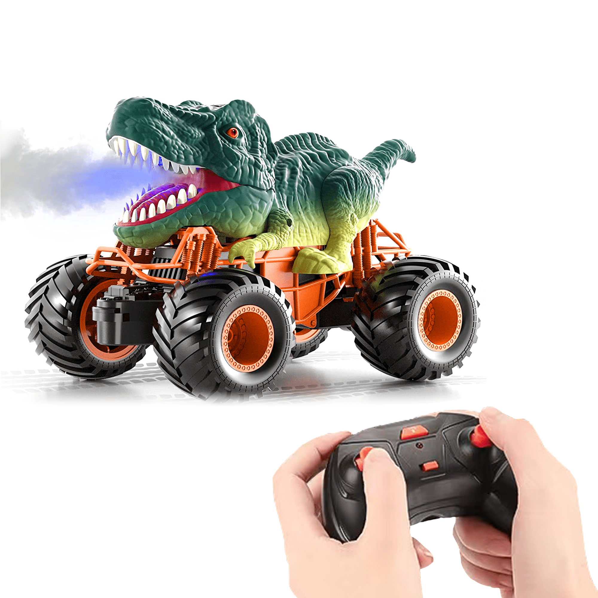 Richgv Remote Control Dinosaur Car for Kids, RC Car Toys with Light & Sound Spray 2.4Ghz RC Dinosaur Toys for Boys 3-8 Years Old Richgv