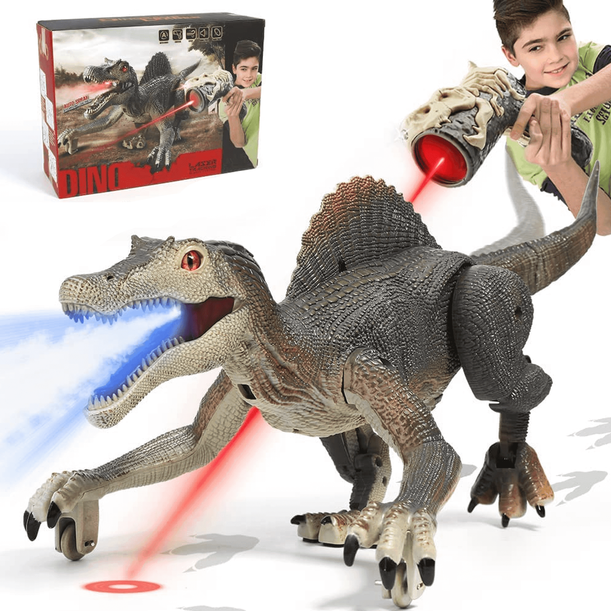 Adofi Remote Control Dinosaur Toys for Kids, 2.4Ghz Realistic Remote Dinosaur Toys with Light, Tyrannosaurus Toys Imitates Walking and Roaring Sounds, Mini Dinosaur Toys for Boys 3-5 5-7 Adofi