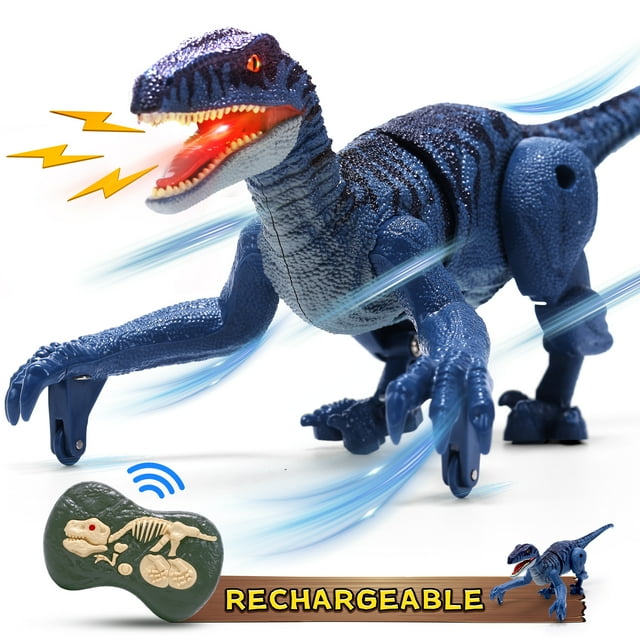 Remote Control Dinosaur Toy, RC Dinosaur with LED Light,Roaring Sounds, Auto Demonstration,Forward, Backward, Body Swing,Indoor Outdoor Dinosaur Toys,Birthday Christmas Gifts for Boys and Girls,Blue Generic