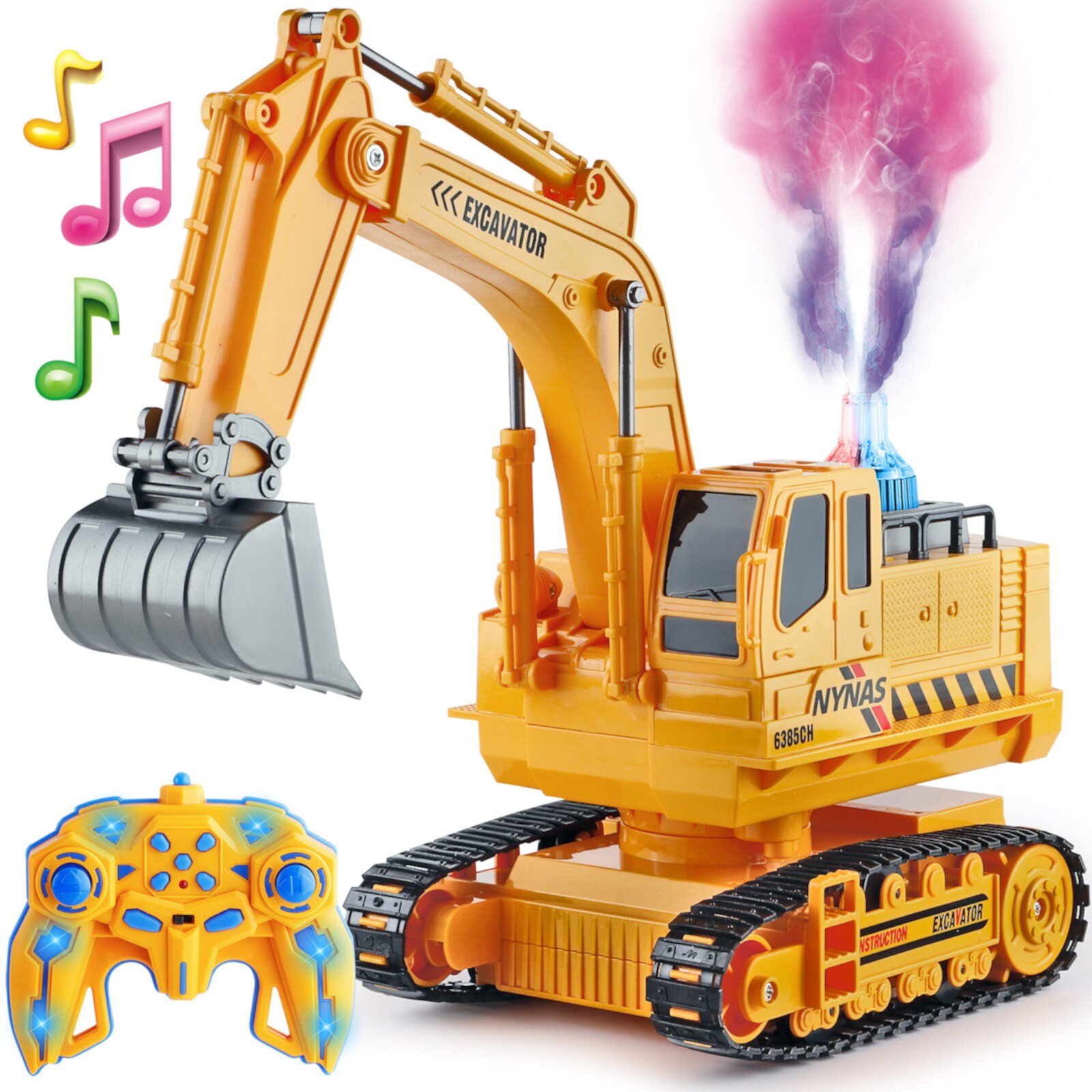 NETNEW Remote Control Excavator Toys for Boys 3-6-12 Years Old RC Excavators with Lights Sounds 11 Channel Control RC Truck Construction Tractor Vehicle Toys NETNEW