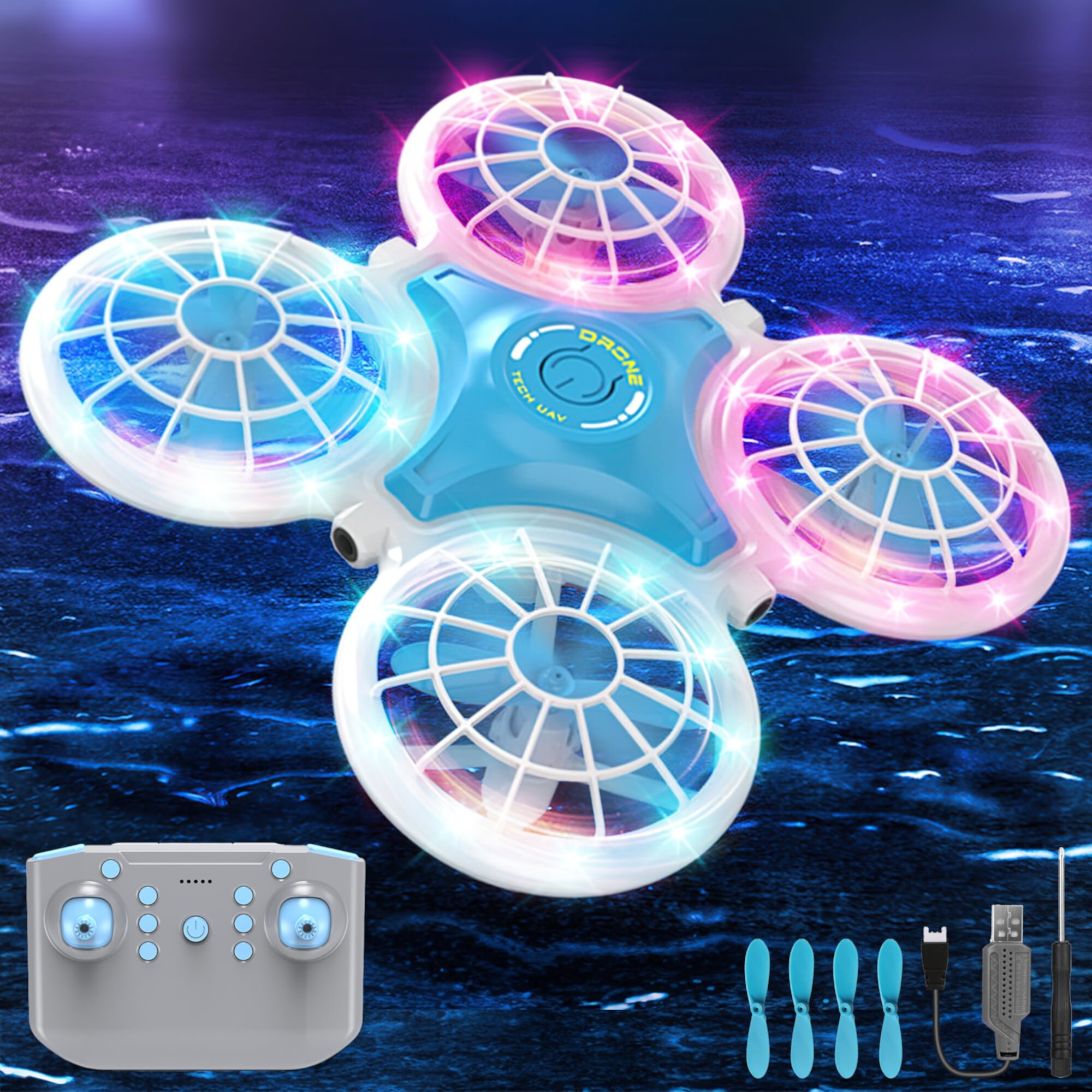 Beefunni Mini Pink Drone for Girls Kids and Beginner, LED Hover Drone Toy for Girl Kids 8 9 10 11 12+ Years, Remote Control Beginner Quadcopter Indoor Outdoor, Birthday Gifts for Kids 8-12 Years. Beefunni