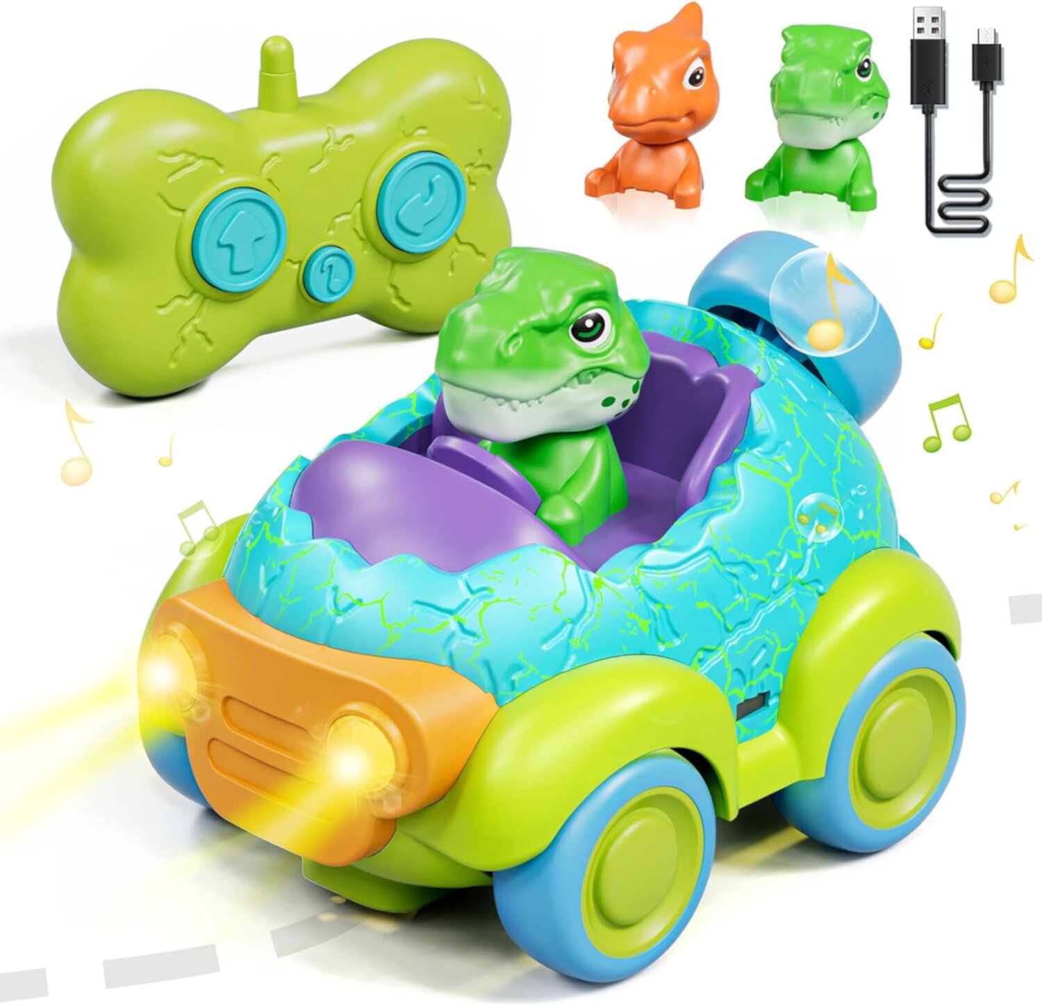 Remote Control Car for Toddlers, Rechargeable RC Cars for Toddler Toys 2-3, Dinosaur Toys for Ages 2-4 with Lights & Music, 2 3 4 Year Old Boy Toys Lehoo Castle