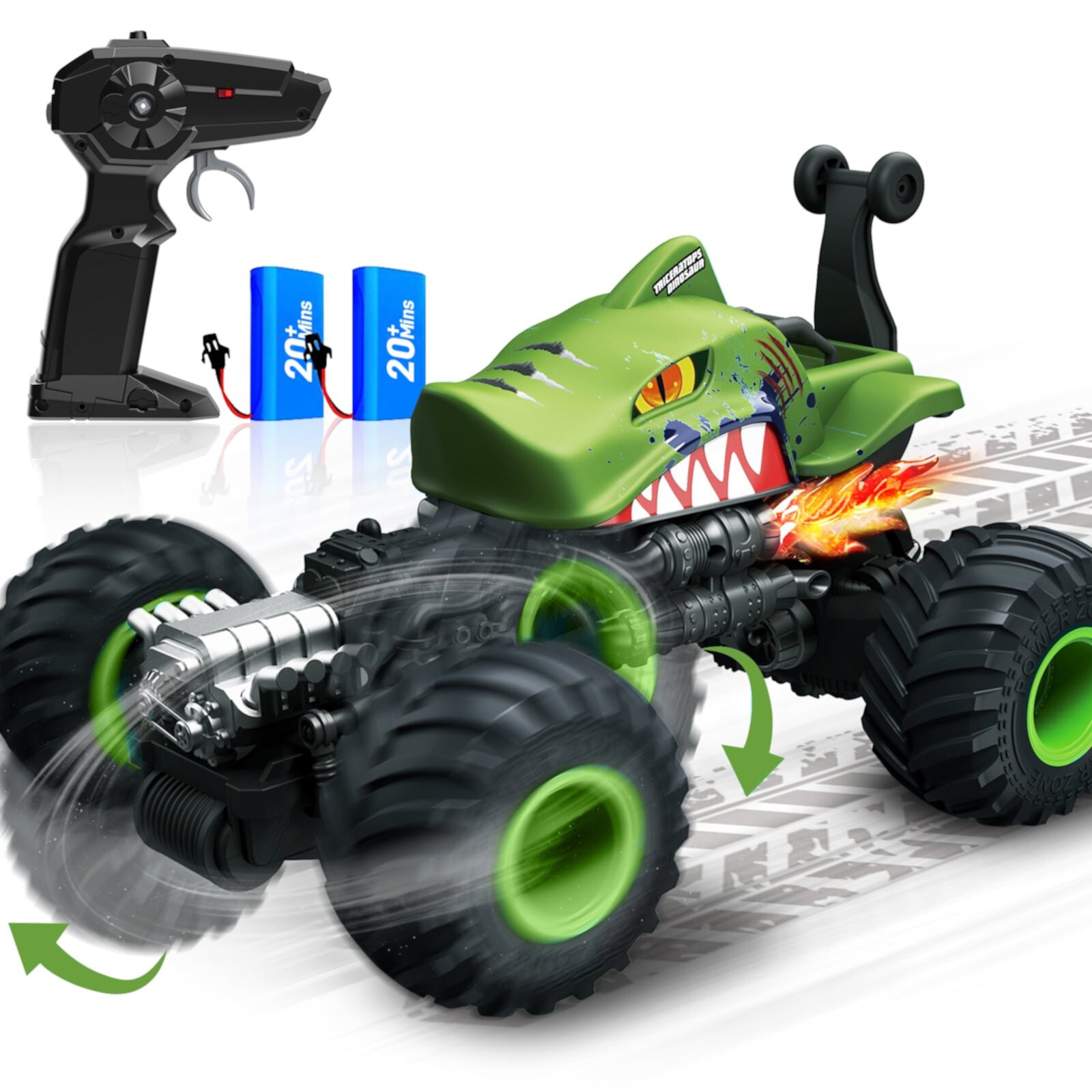 Wisairt Remote Control Monster Truck,1:14 4WD Remote Control Toys 360 Degress Rotation Shark RC Car for Kids boys girls Age 3 4 5 6 8-12 Birthday Christmas Gifts(Blue) Wisairt