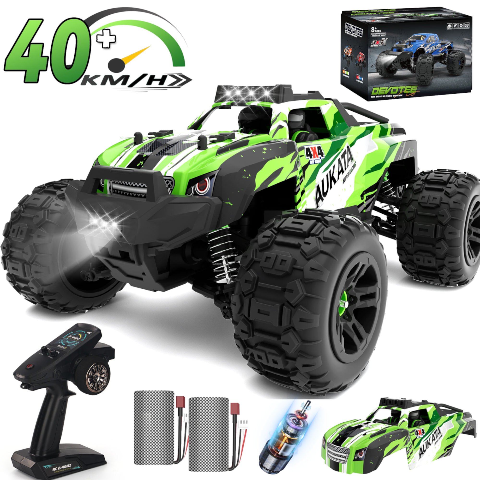 Yexmas 1:16 High-Speed RC Car,40KM/H All Terrain Remote Control Car,2 Batteries Gifts Toys for Kids Adults Yexmas