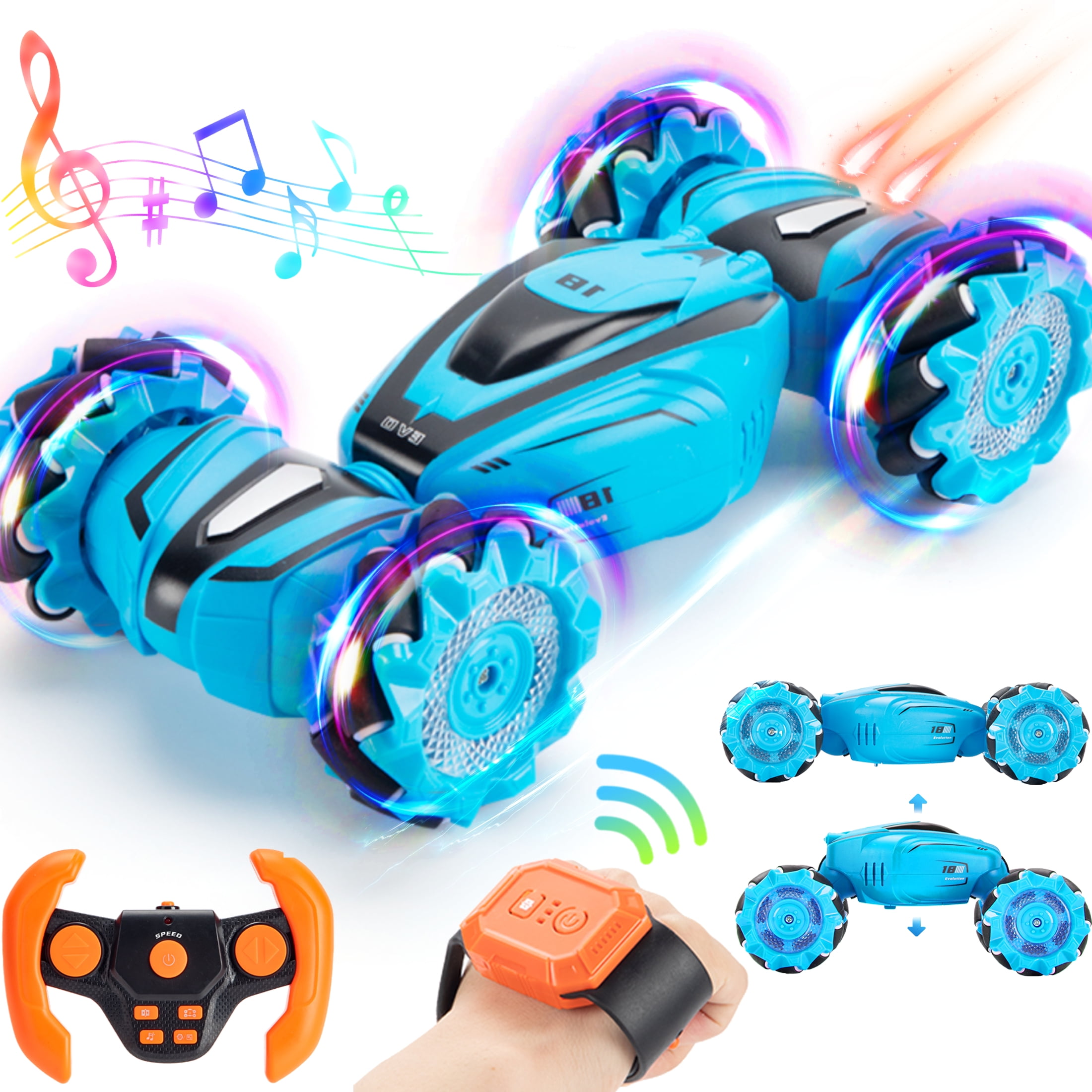 RC Toy Cars with Gesture Sensing Remote Control Car for Kids 4WD 1: 18 Hand Controlled Drift RC Car for Boys Girls, 2 Batteries FAGINEY