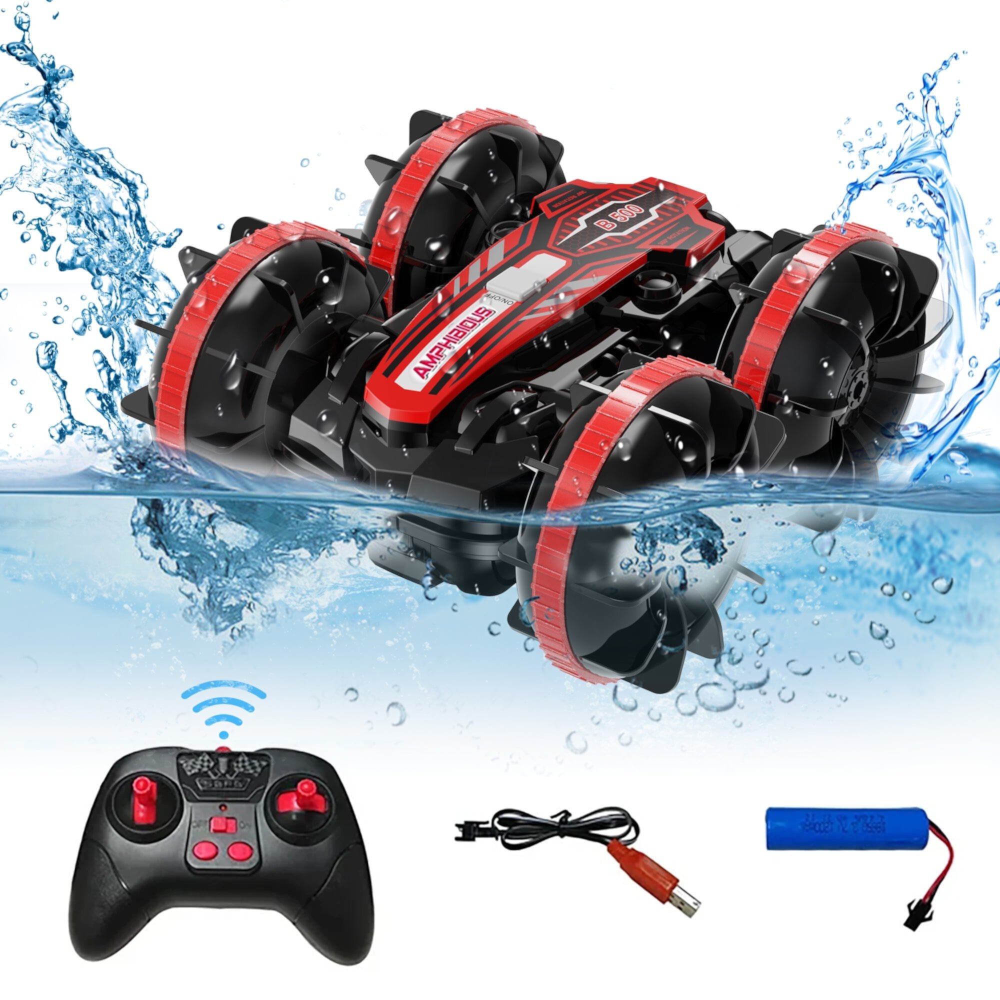 UUGEE Remote Control Cars, 2.4GHz Waterproof RC Car Stunt Toys, 4WD Land Water 2 in 1 RC Boat for Kids Boys Christmas Gifts for 3 4 5 6 7 8+ Year Old UUGEE