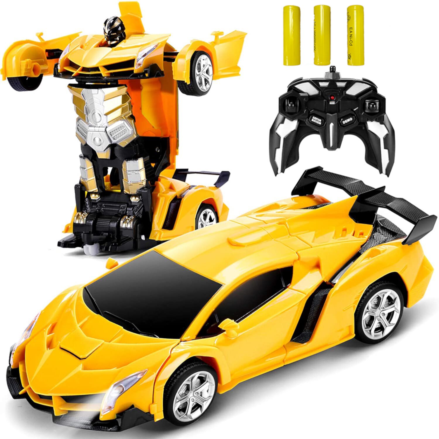 Remote Control Cars, Transform Robot RC Cars, One-Button Deformation and 360 Degree Rotating Drifting, Boys Toys Ages 4 5 6 7 8 9 Year Old Style-Carry