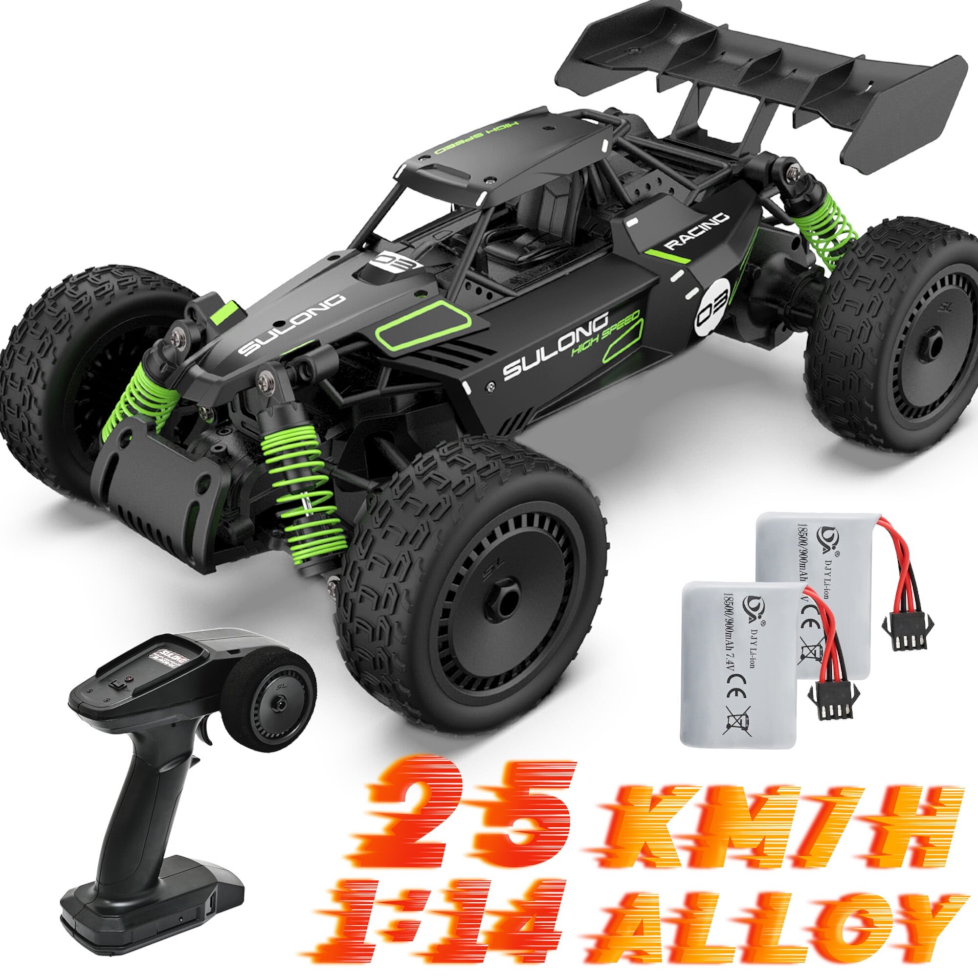 Remote Control Car - 1:14 Alloy High Speed Fast RC, 25 KM/H RC Racing Cars, RC Drift Car for Kids Adults , Off Road Variable-Speed Vehicle with 2 Rechargeable Battery Topfox