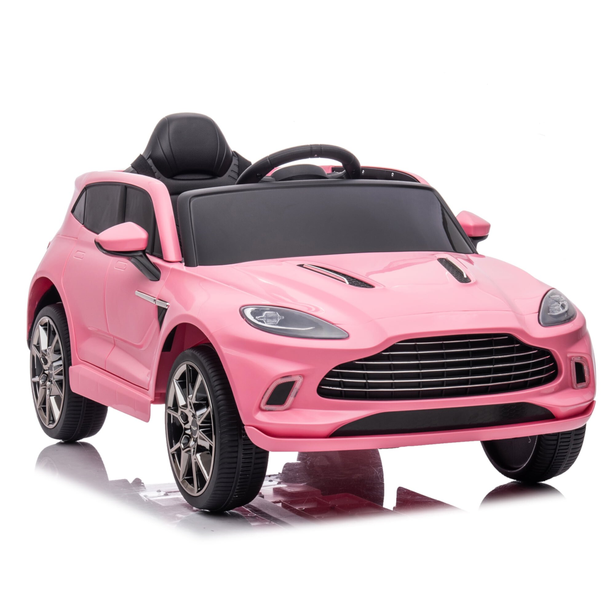 12V Dual-drive electric Kid Ride On Car,Battery Powered Kids Ride-on Car, 4 Wheels Children toys ,LED Headlights,remote control,music,USB, Pink Mgaxyff