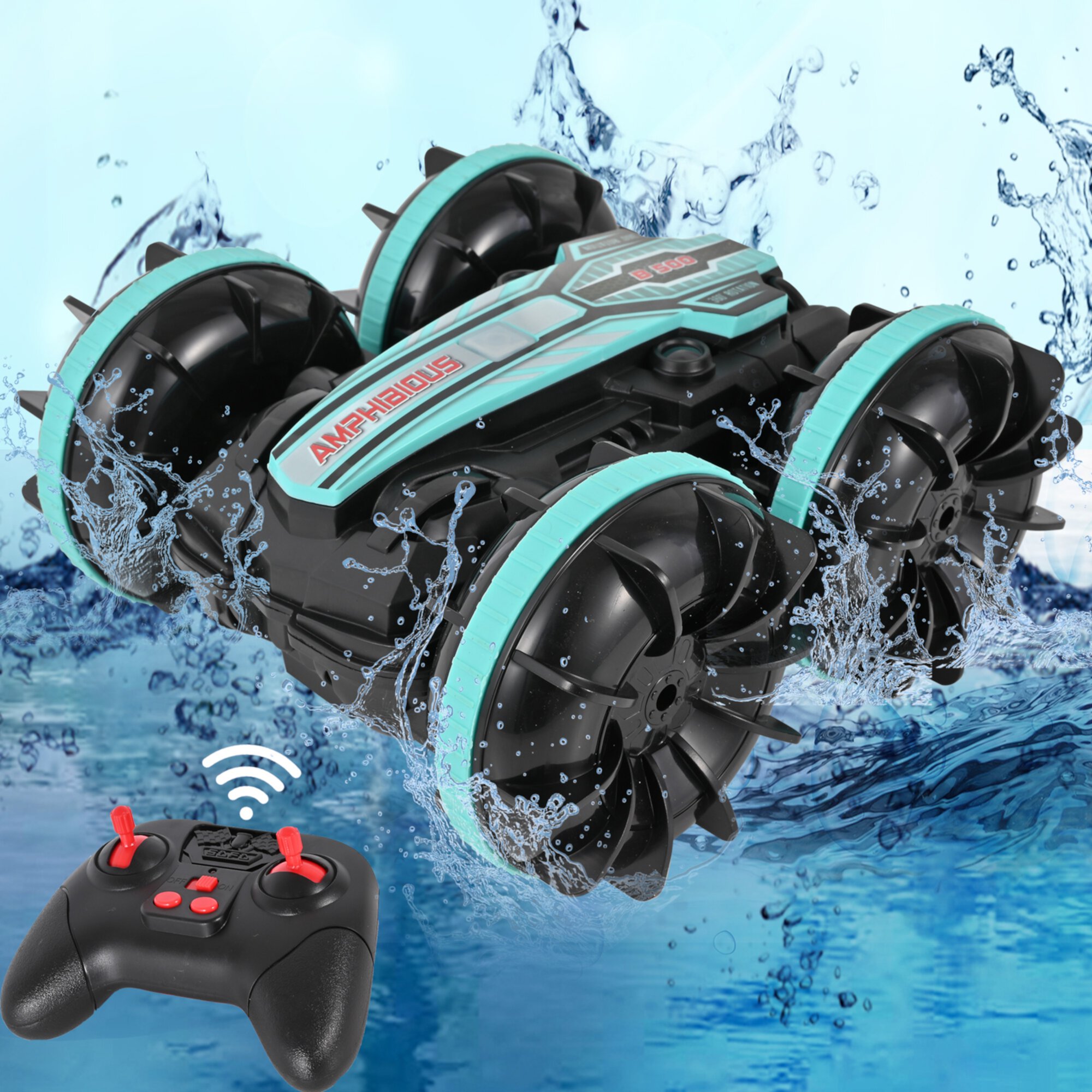 Amphibious Remote Control Car Boat, 1:16 Waterproof RC Monster Truck Stunt Car, RC Vehicle with Rotate 360° Topfox