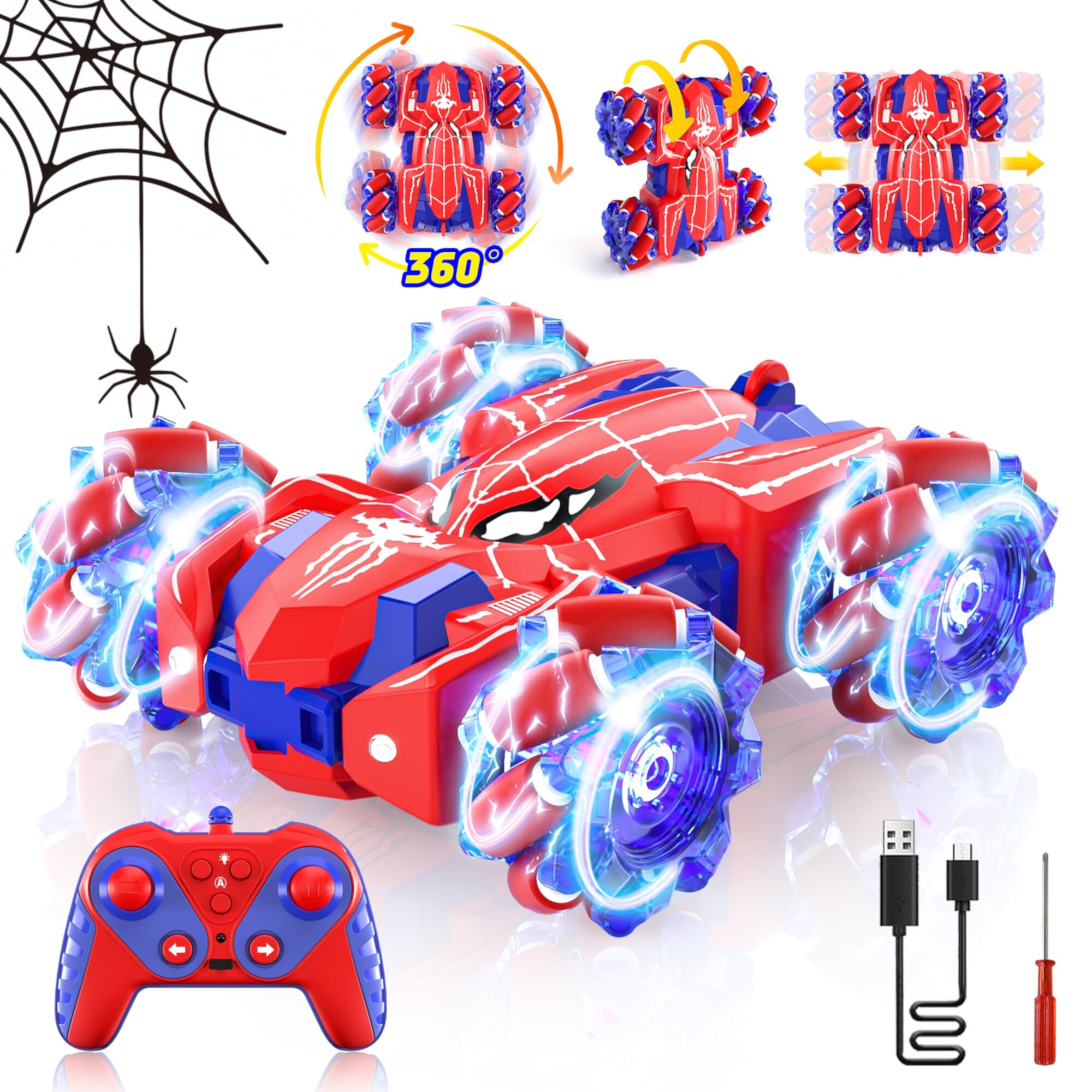 Remote Control Car, RC Cars Toys for 3 4 5 6 7 8 9 10 Year Old Girl Boys, 2.4Ghz Fast Stunt, Double Sided Race Car for Kids Outdoor Toys Birthday OROLIVING