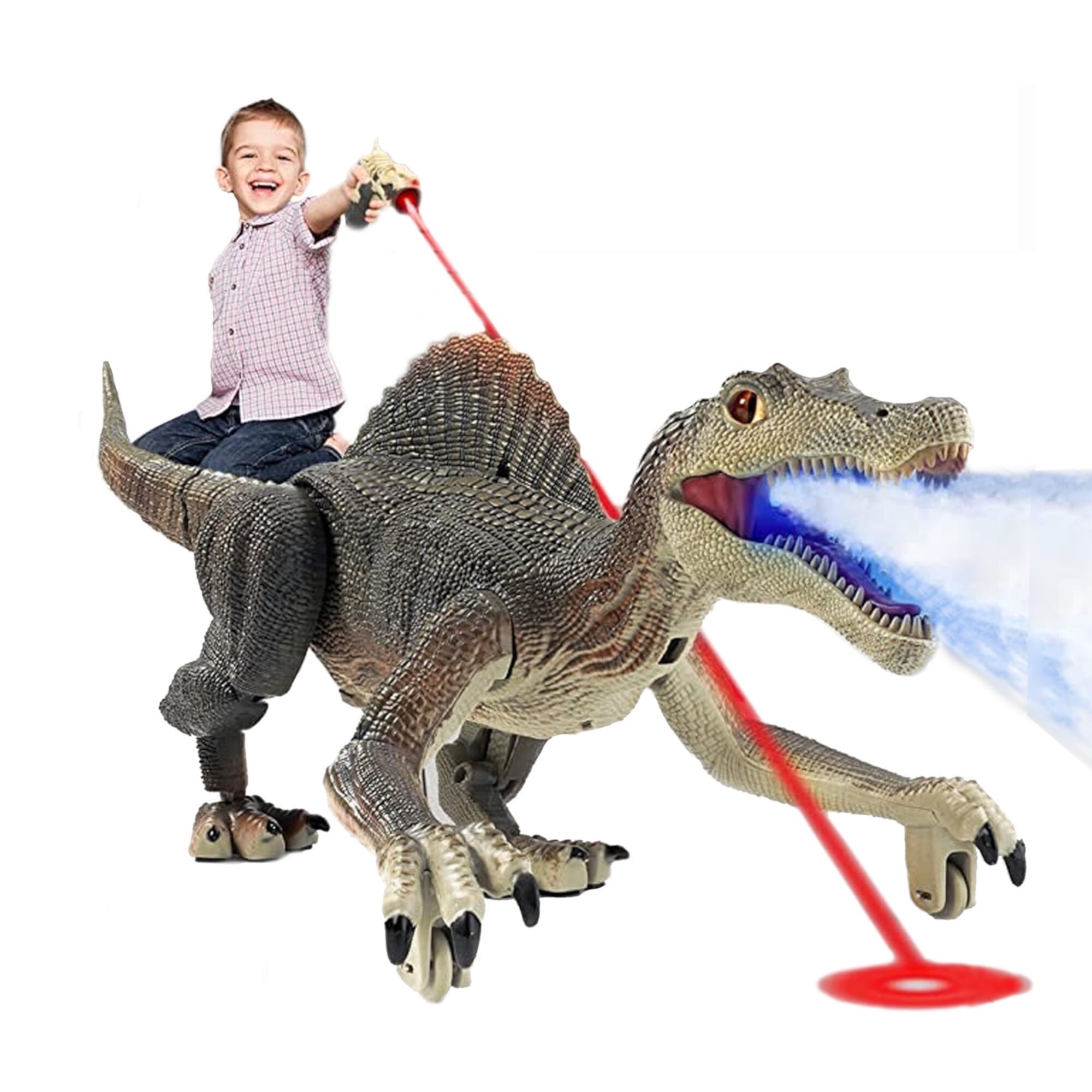 Richgv Remote Light Control Dinosaur Toys for Boys, Upgraded Remote Control Dinosaur with Spray Sound, Walking RC Robot Dinosaur Toys Christmas Gift for Kids 3 4 5 6 7 8 Richgv