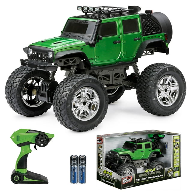 New Bright (1:10) Jeep Wrangler Battery Radio Remote Control Heavy Metal 4X4 Truck, Green, 21098U-G Child New Bright