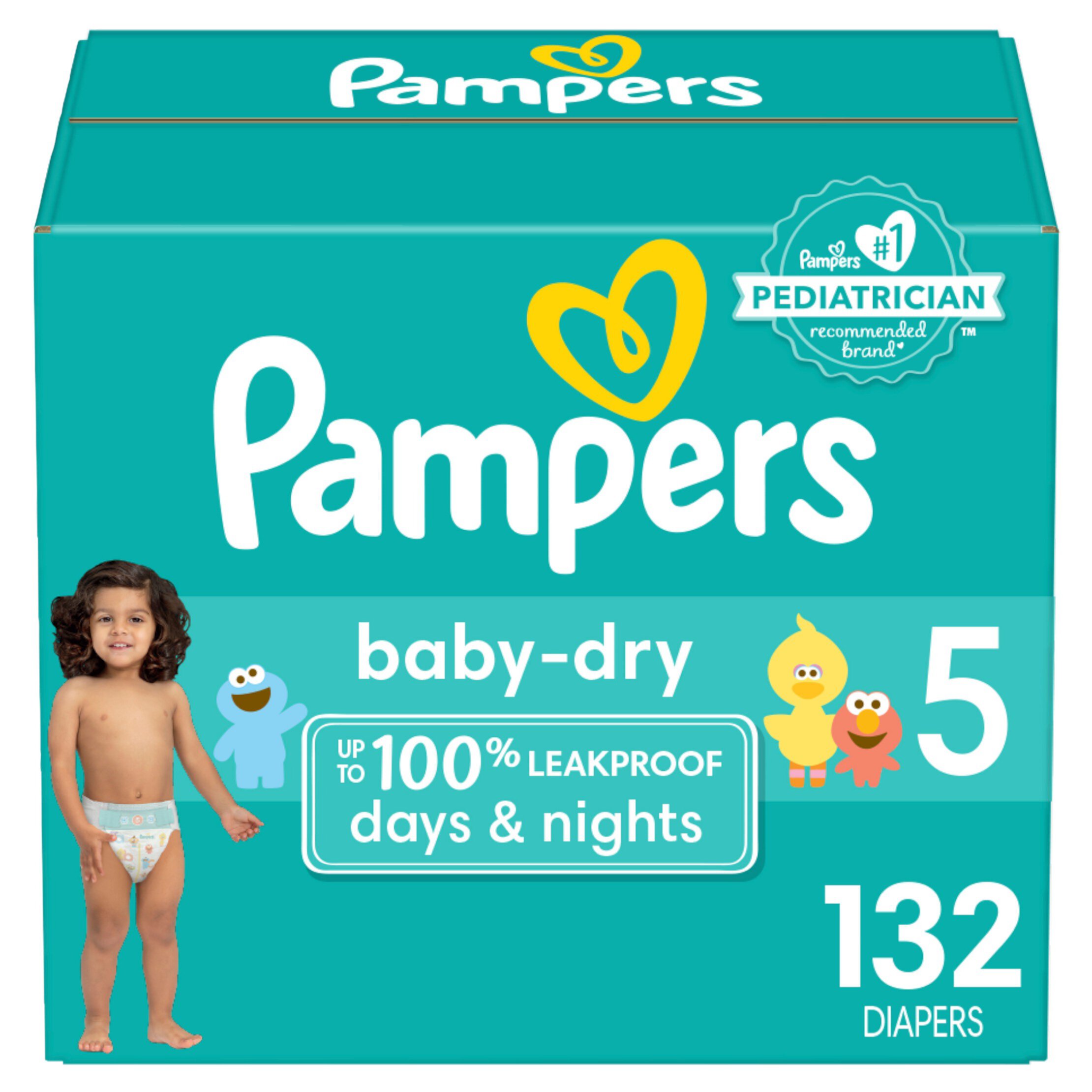 Baby Dry Diapers Enormous Pack - Size 5 - 132ct RENR