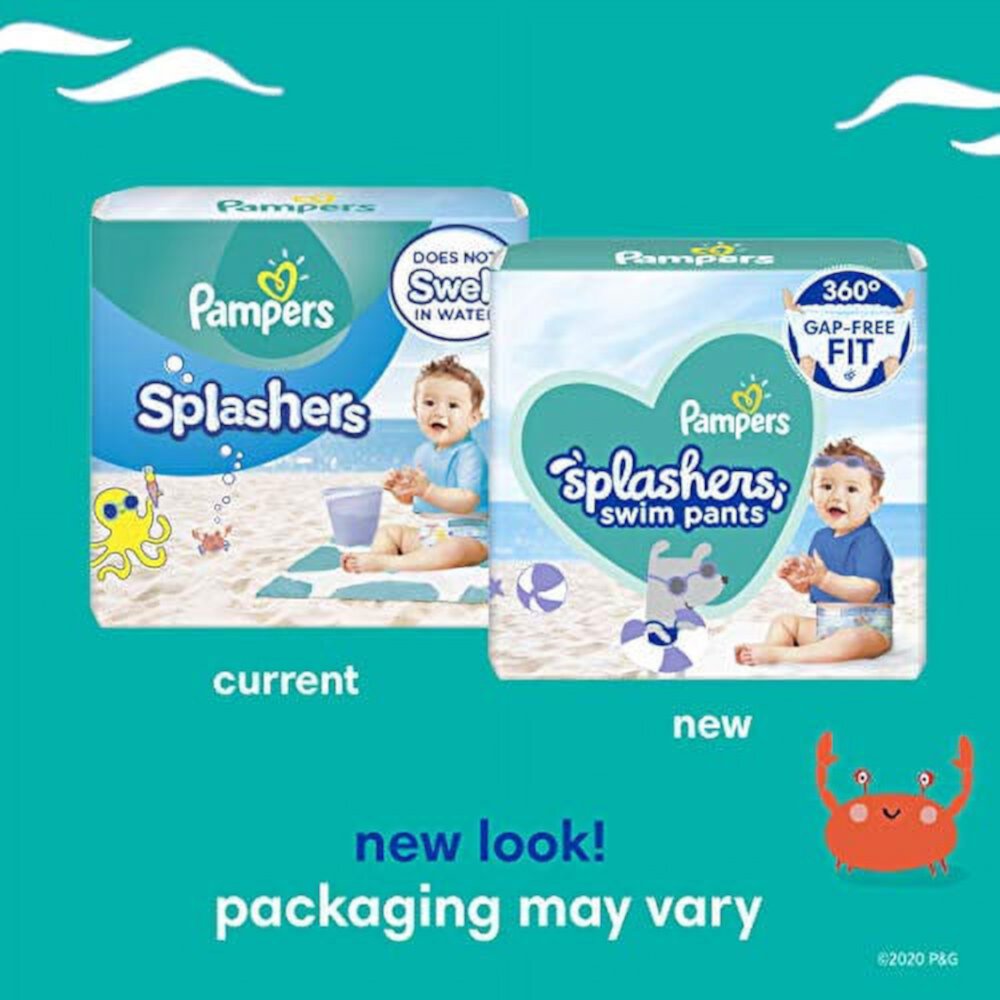 Pampers Splashers Snug Fit Swim Diapers, Size M, 18 ct Pampers