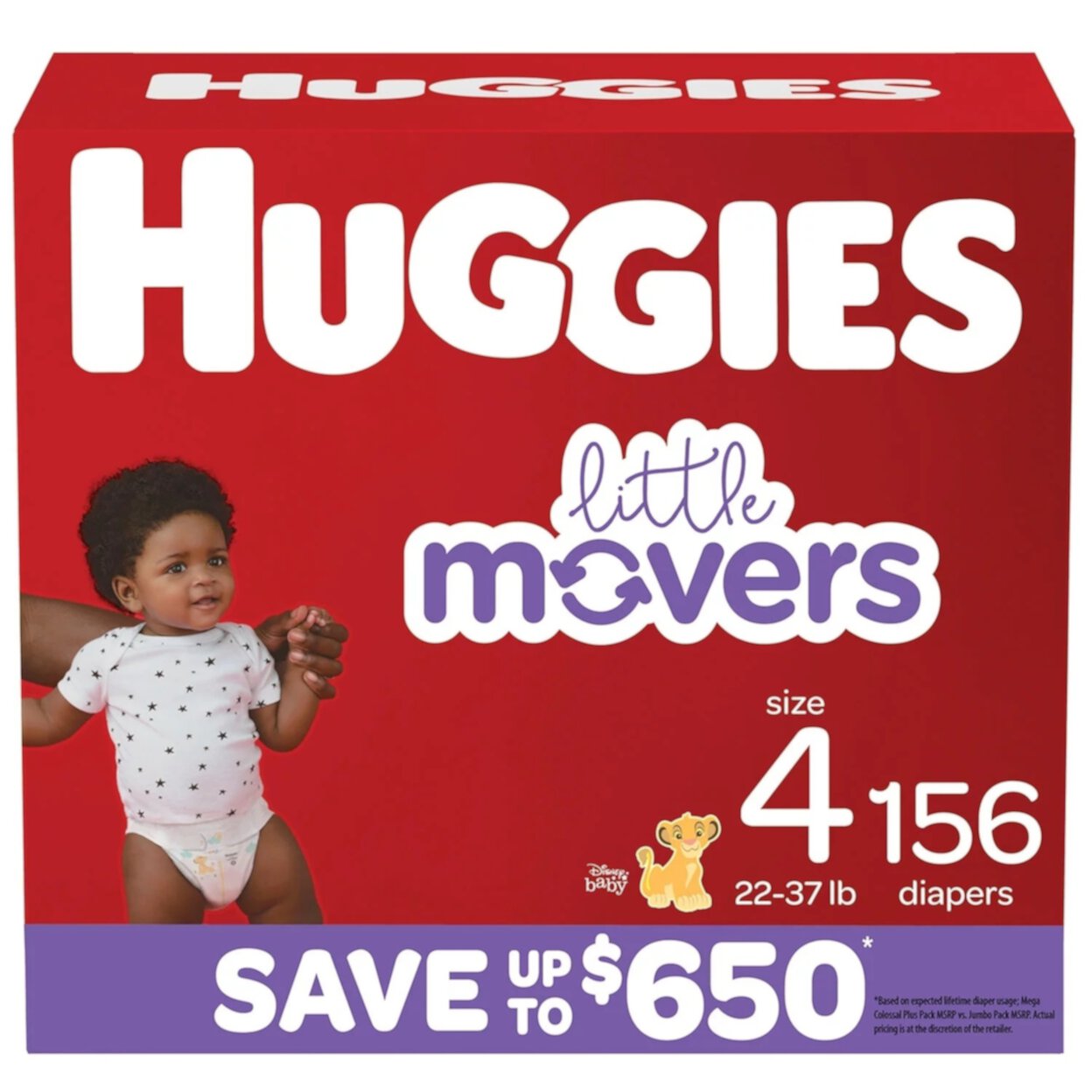 Huggies Little Movers Diapers Size 4 - 22-37 Pounds (156 Count) Huggies