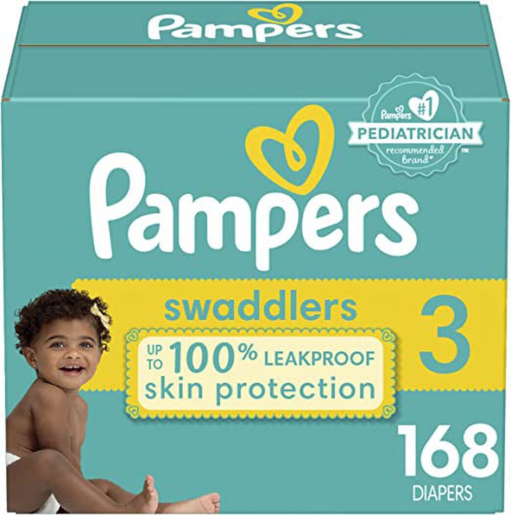 Diapers Size 3, 168 Count - Pampers Swaddlers Disposable Baby Diapers, (Packaging May Vary) Visit the Pampers Store