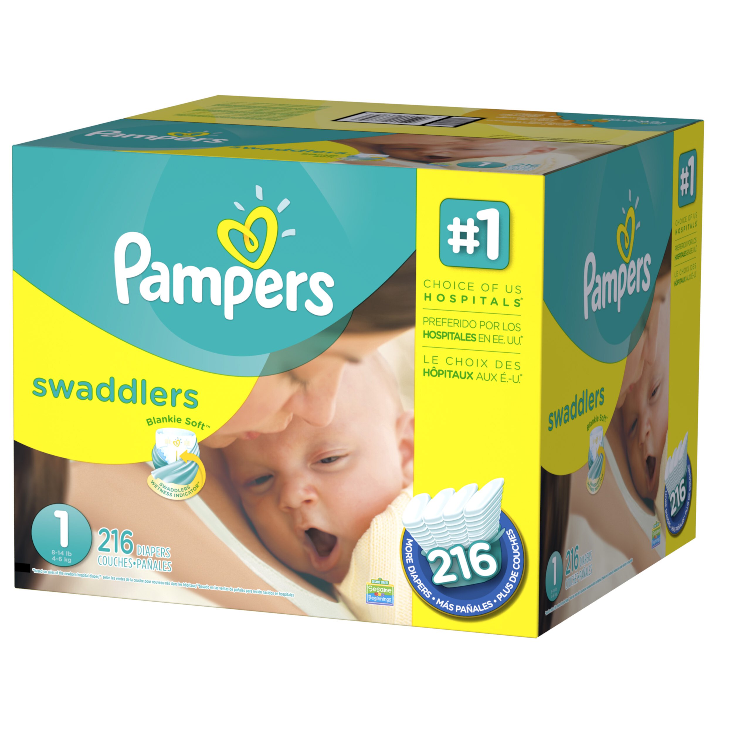 Pampers Swaddlers Diapers, Size 1, 216 Diapers Visit the Pampers Store