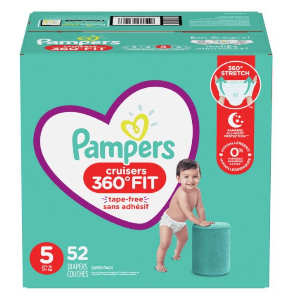 Pampers Cruisers 360 Fit Diapers, Active Comfort, Size 5, 52 ct Visit the Pampers Store