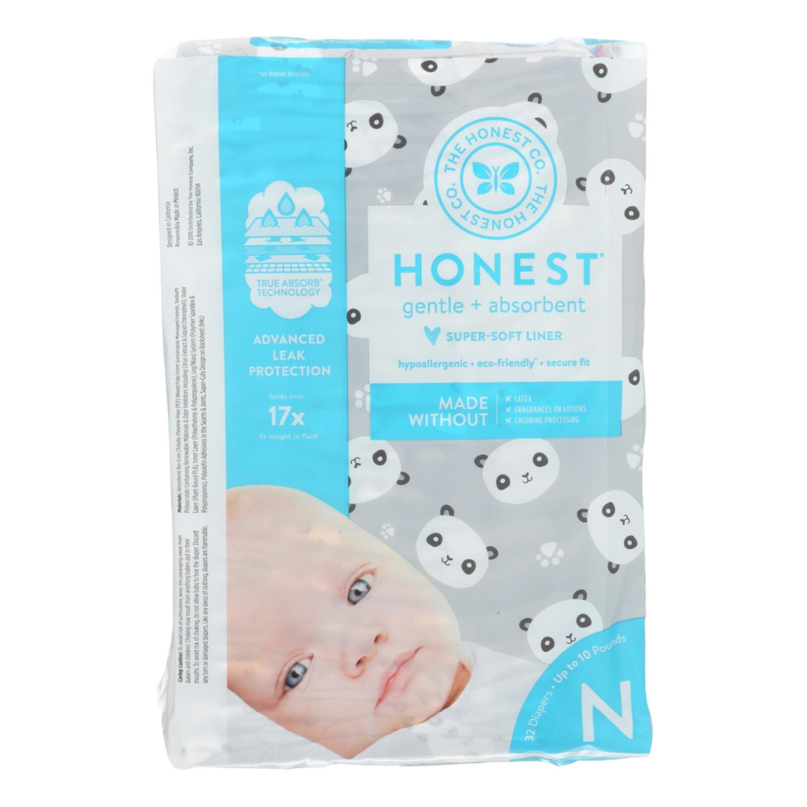 The Honest Company - Diapers Size 0 Newborn - Pandas - 32 Count The Honest Company