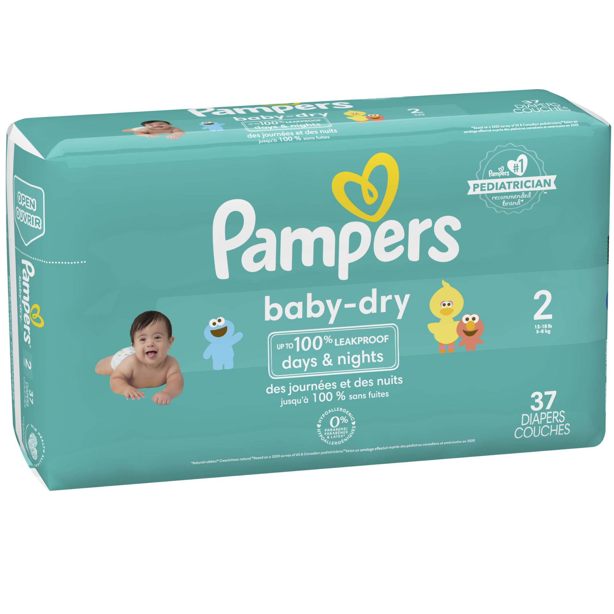 Pampers Baby-Dry Leak Proof Protection Diapers Hypoallergenic Free Of Parabens, Size 2, 37 Count (1 Pack) Visit the Pampers Store