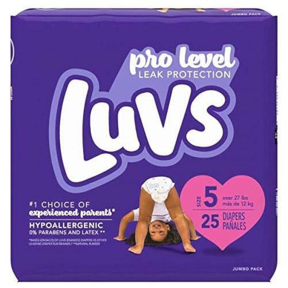 Luvs Pro Level Leak Protection, Size 5, 25-Count (Pack Of 2) Luvs