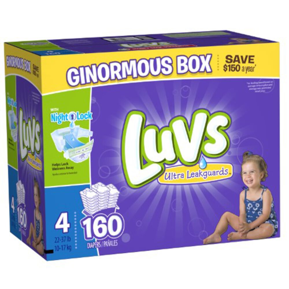 Luvs Ultra Leakguards Extra Absorbent Diapers, Size 4, 160 Ct Luvs