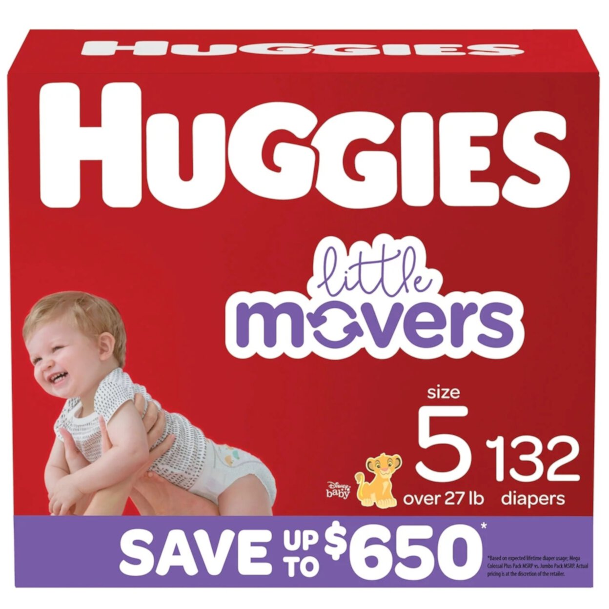 Huggies Little Movers Diapers Size 5 - 27+ Pounds (132 Count) Huggies