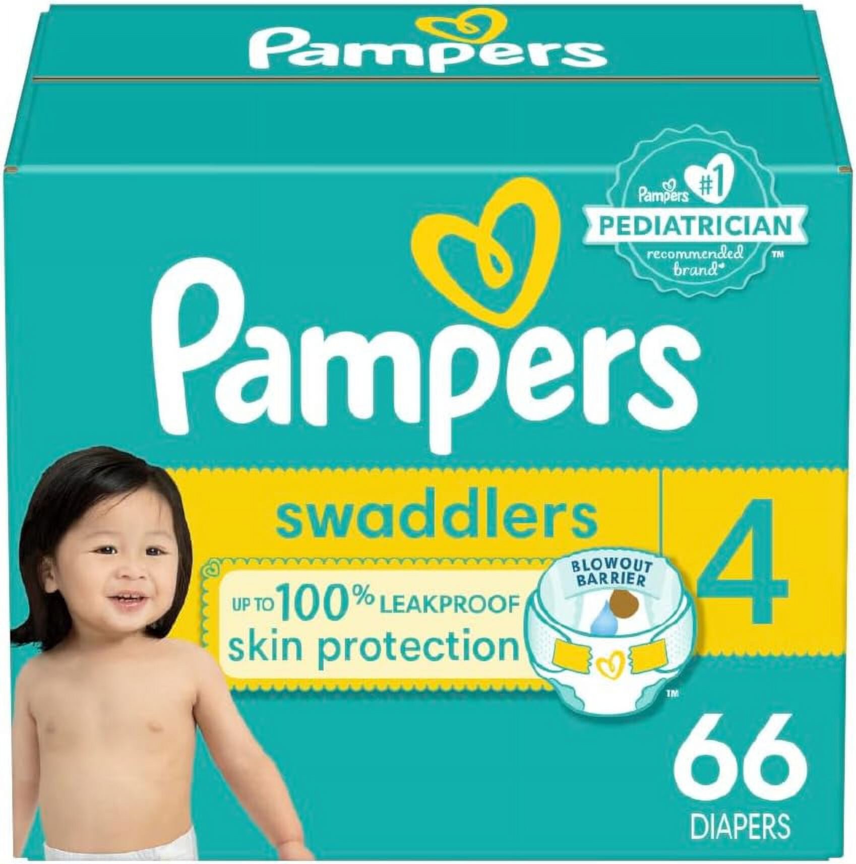 Pampers Swaddlers Active Baby Diapers, 4 Sizes, 66 Ct.. Visit the Pampers Store