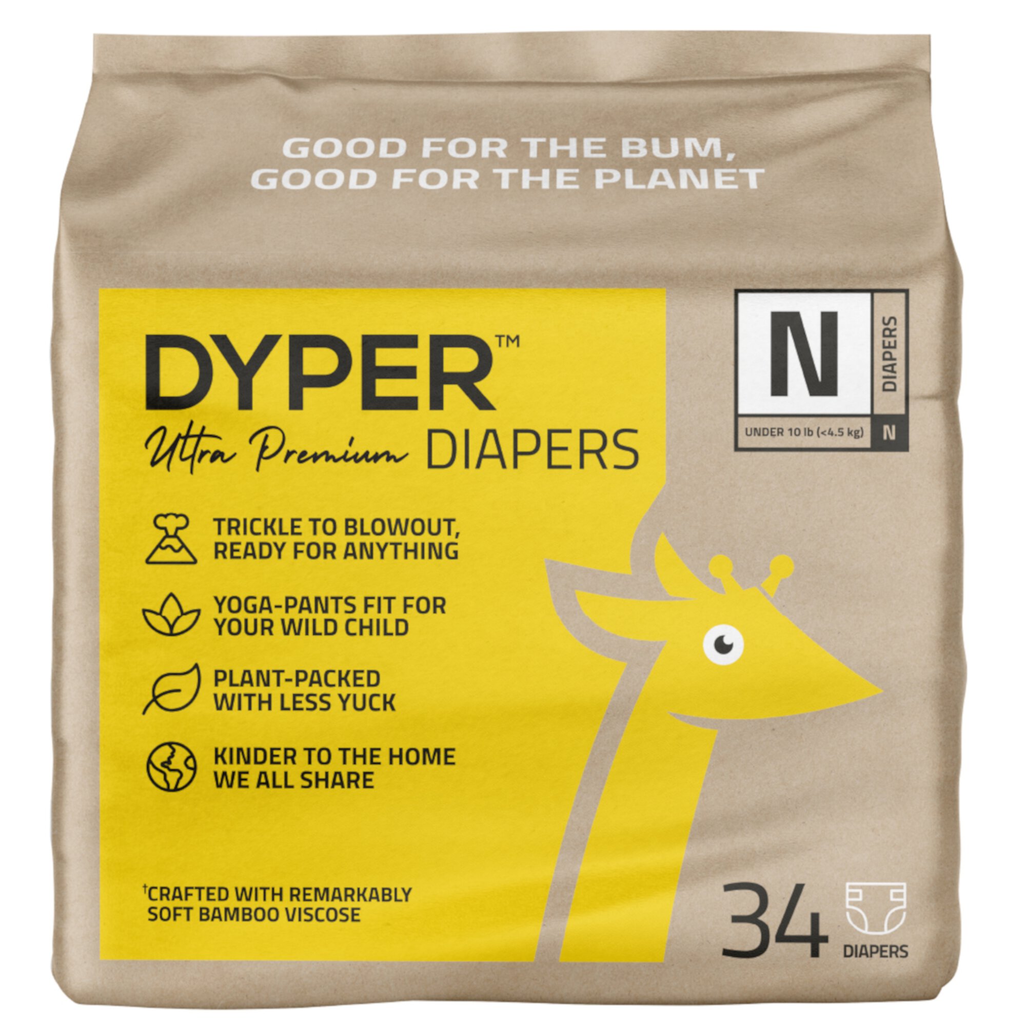 DYPER Ultra Premium Diapers Size Newborn, 34 Diapers (Select For More Options) DYPER