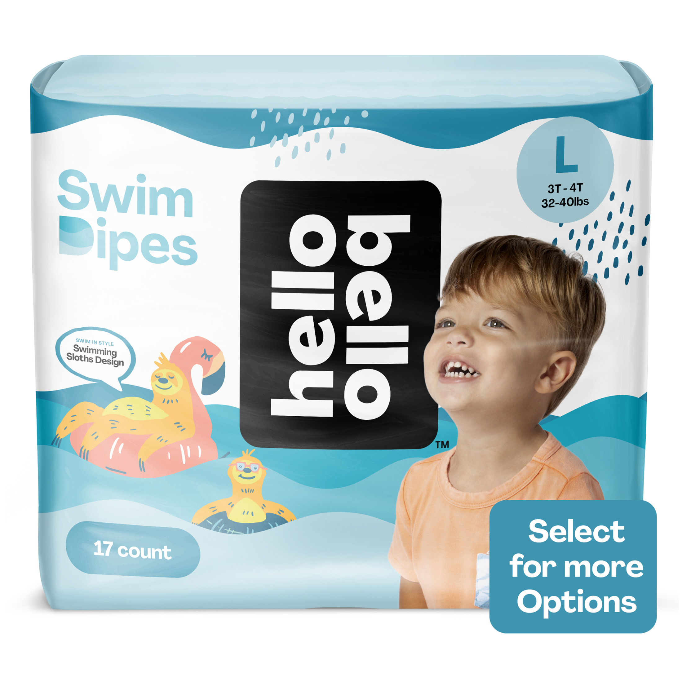 Hello Bello Swim Diapers, Large (Size 6) for Toddlers, 17ct Pack (Select for More Options) Hello Bello