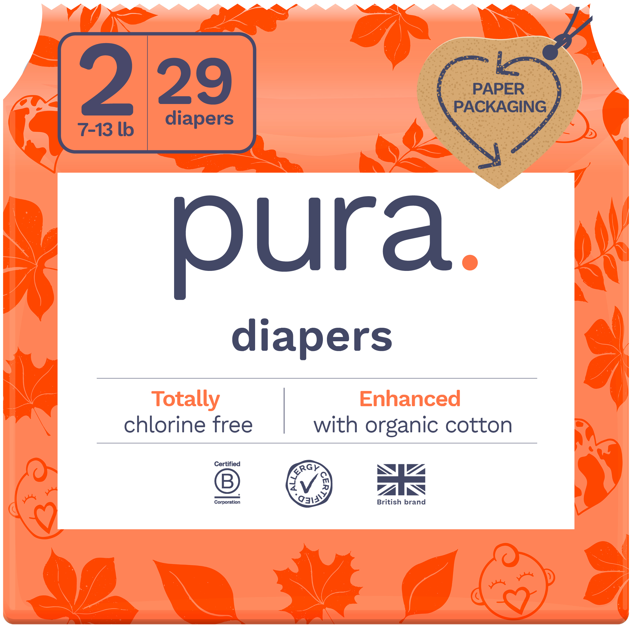 Pura Sensitive Soft Sustainable Baby Diapers Size 2, 29 Count (Choose Your Size and Count) Visit the Pura Store