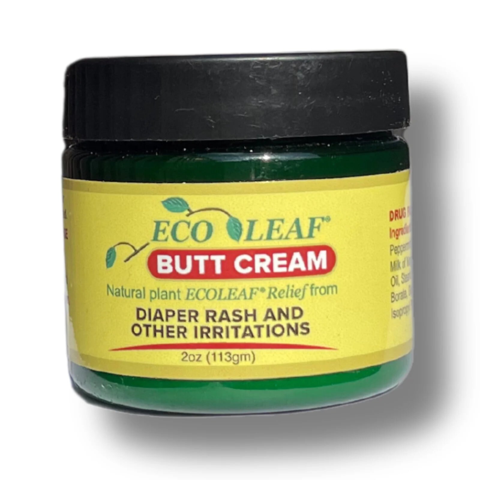 ECOLEAF Butt Cream Symptomatic Rash Relief Natural Diaper Rash Cream Made in the USA Ecoleaf