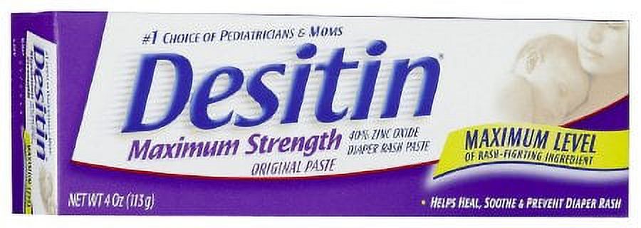 Desitin Original Zinc Oxide Diaper Rash Ointment Tube 4 Oz (Pack of 2) Desitin